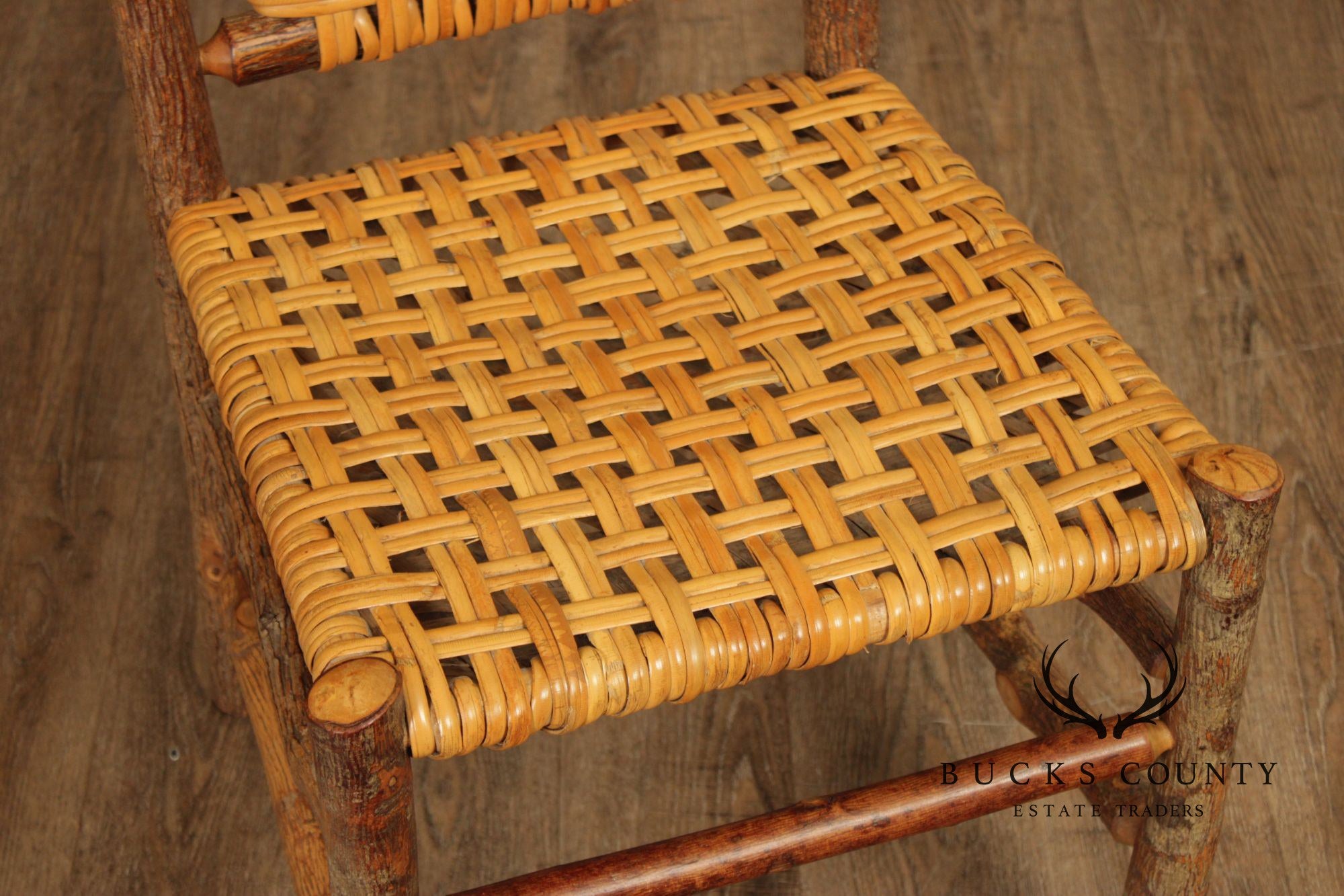 Old Hickory Set of Four 'Wagon Wheel' Dining Chairs