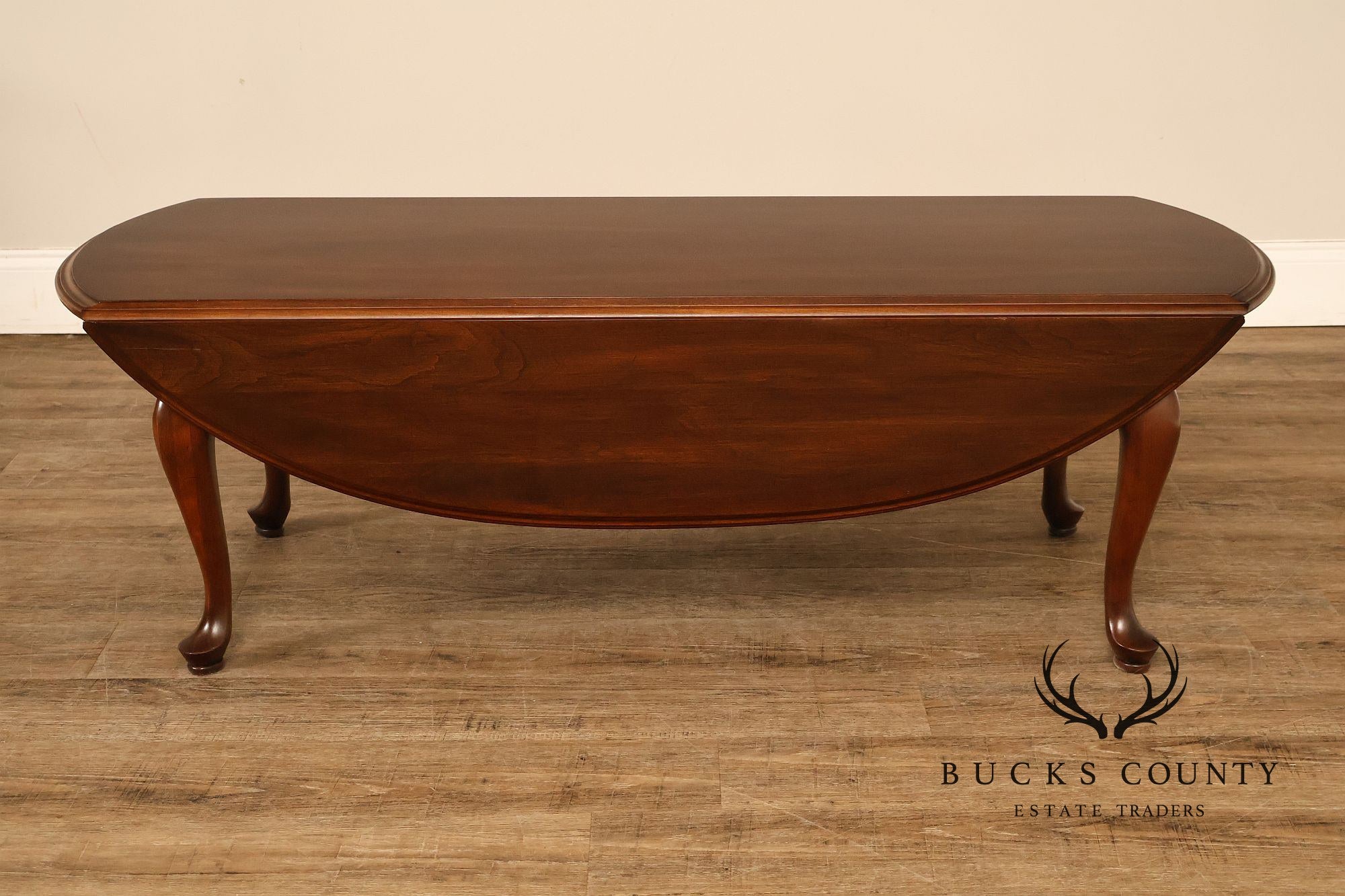 Ethan Allen Queen Anne Style Cherry Drop Leaf Coffee Table