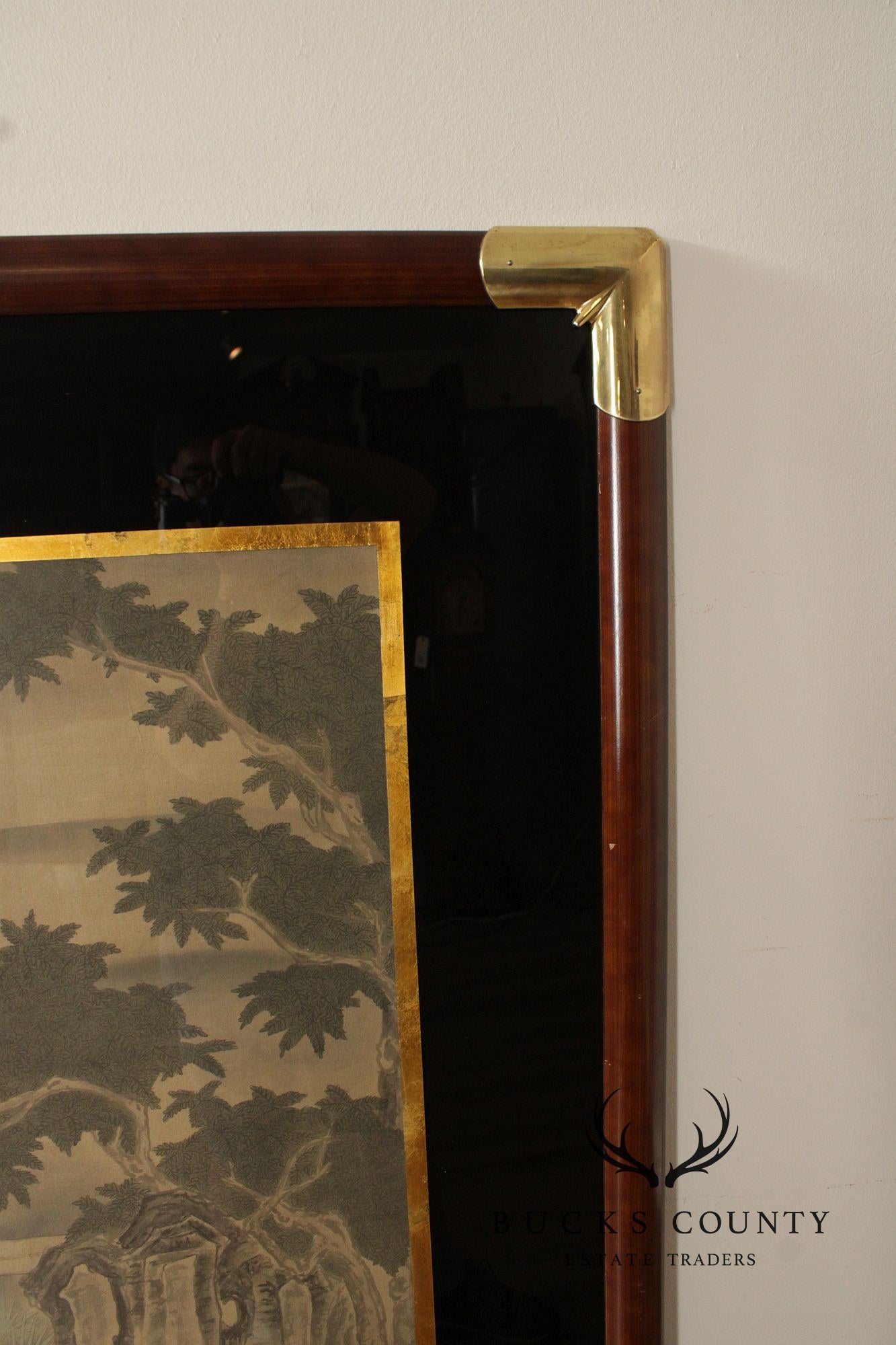 Framed Asian Figural Print After “Refusing The Seat”