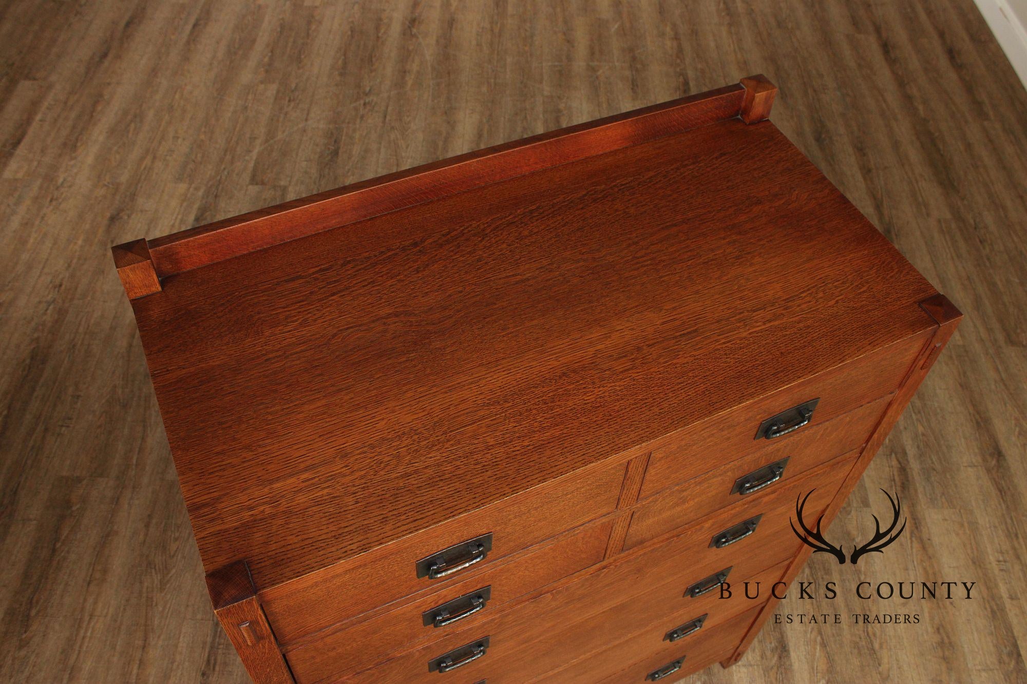 Stickley Mission Collection Oak Tall Chest Of Drawers