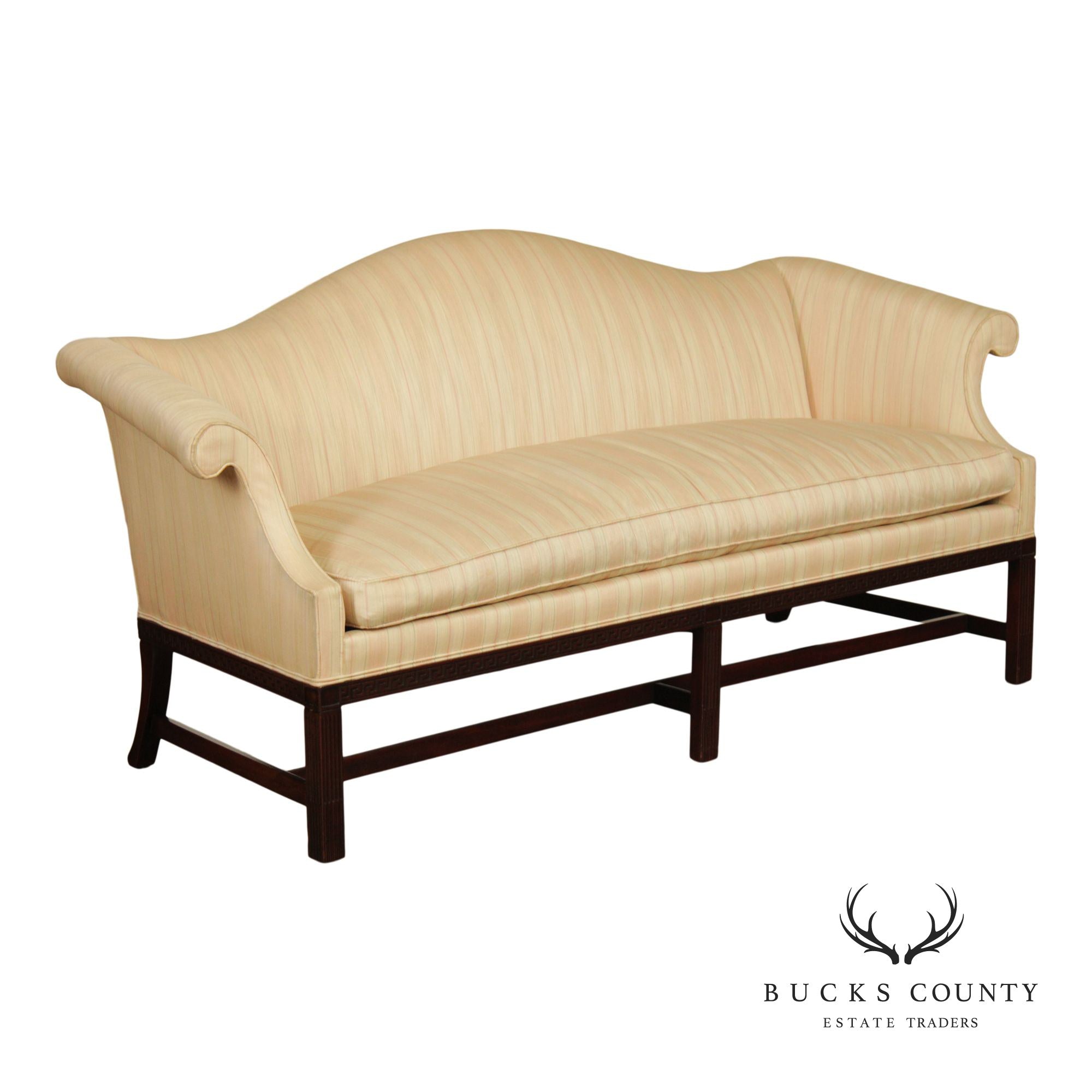 Hickory Chair Chippendale Style Mahogany Camelback Sofa