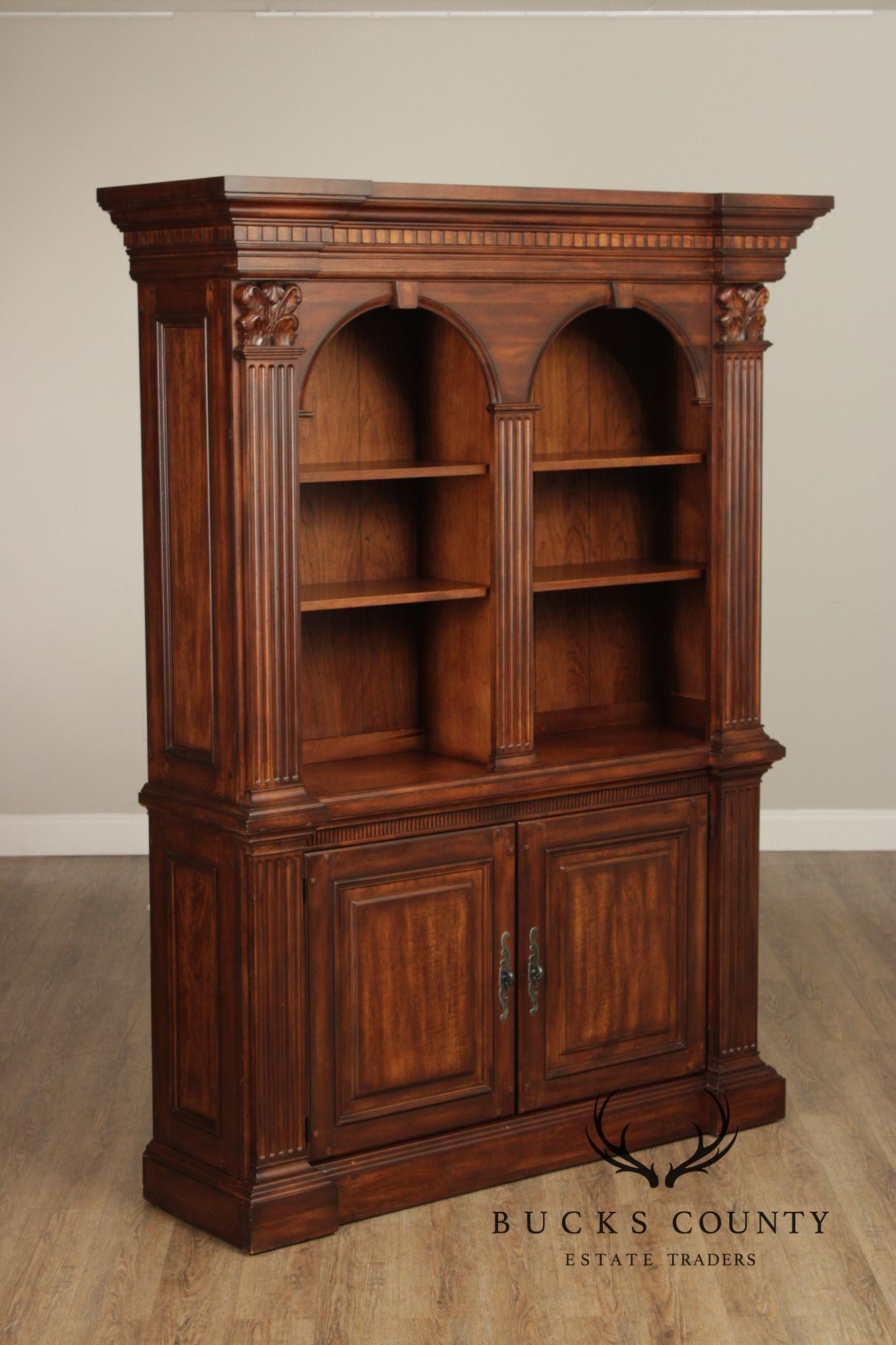 Neoclassical Style Double Bookcase