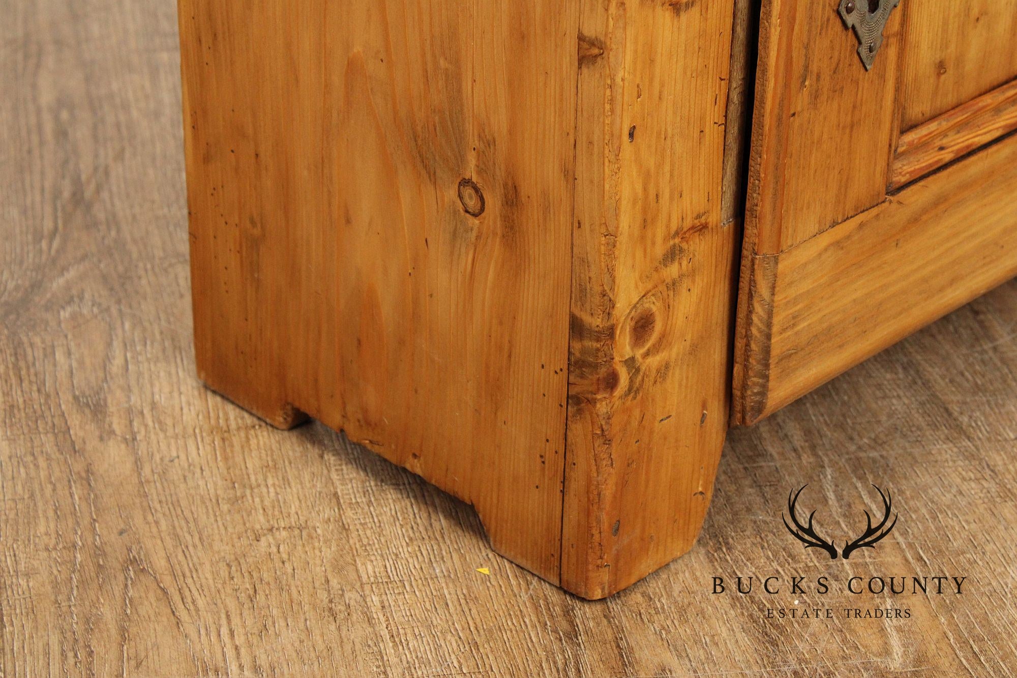 Antique English Pine Small Locking Storage Cabinet