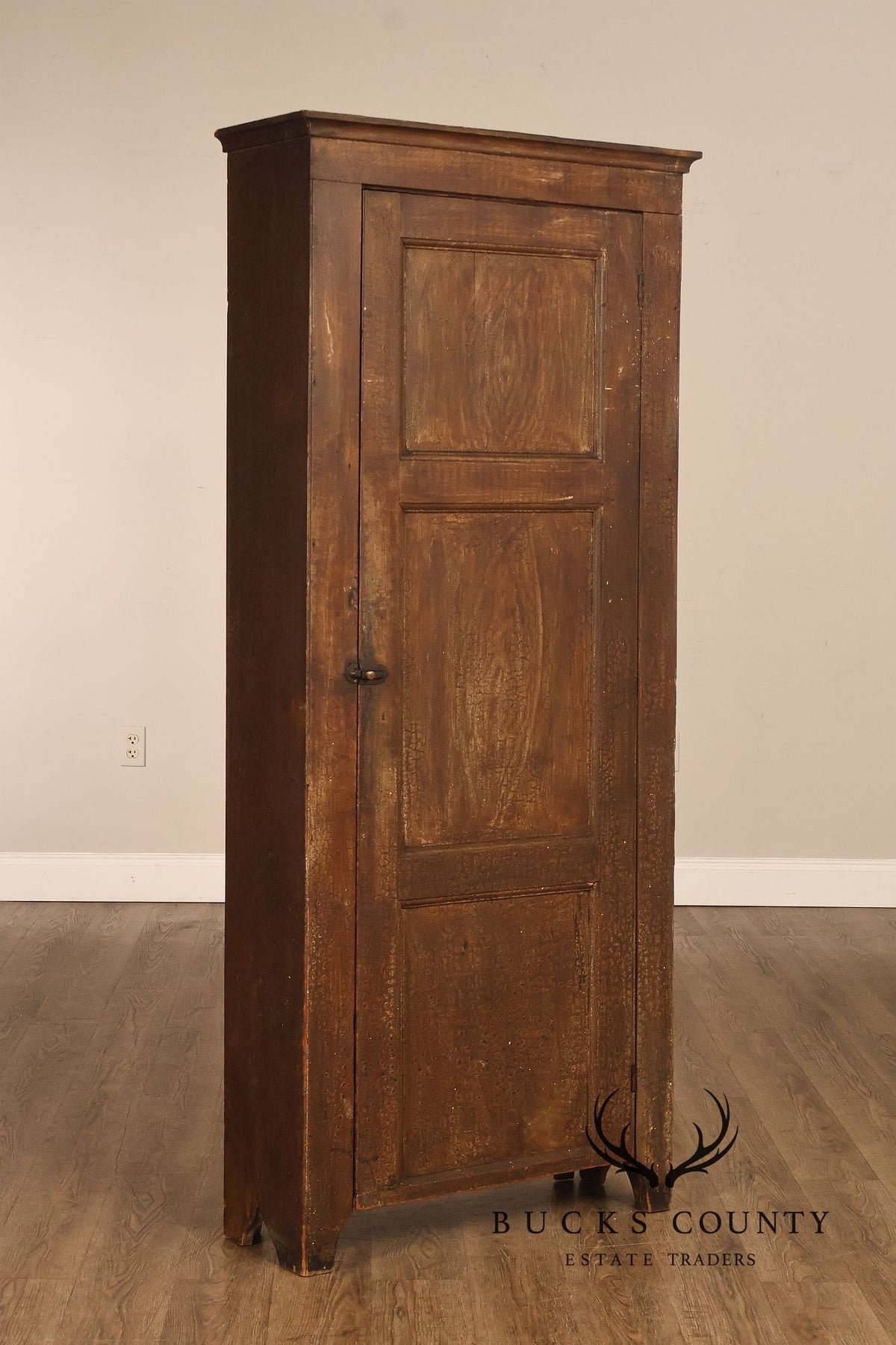 Antique Primitive Grain Painted Cupboard