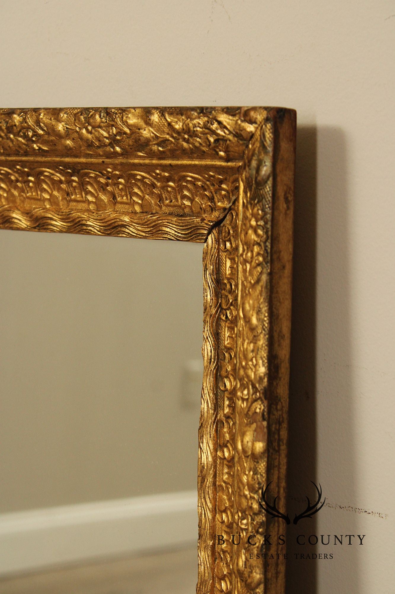 French Rococo Style Giltwood Carved Wall Mirror
