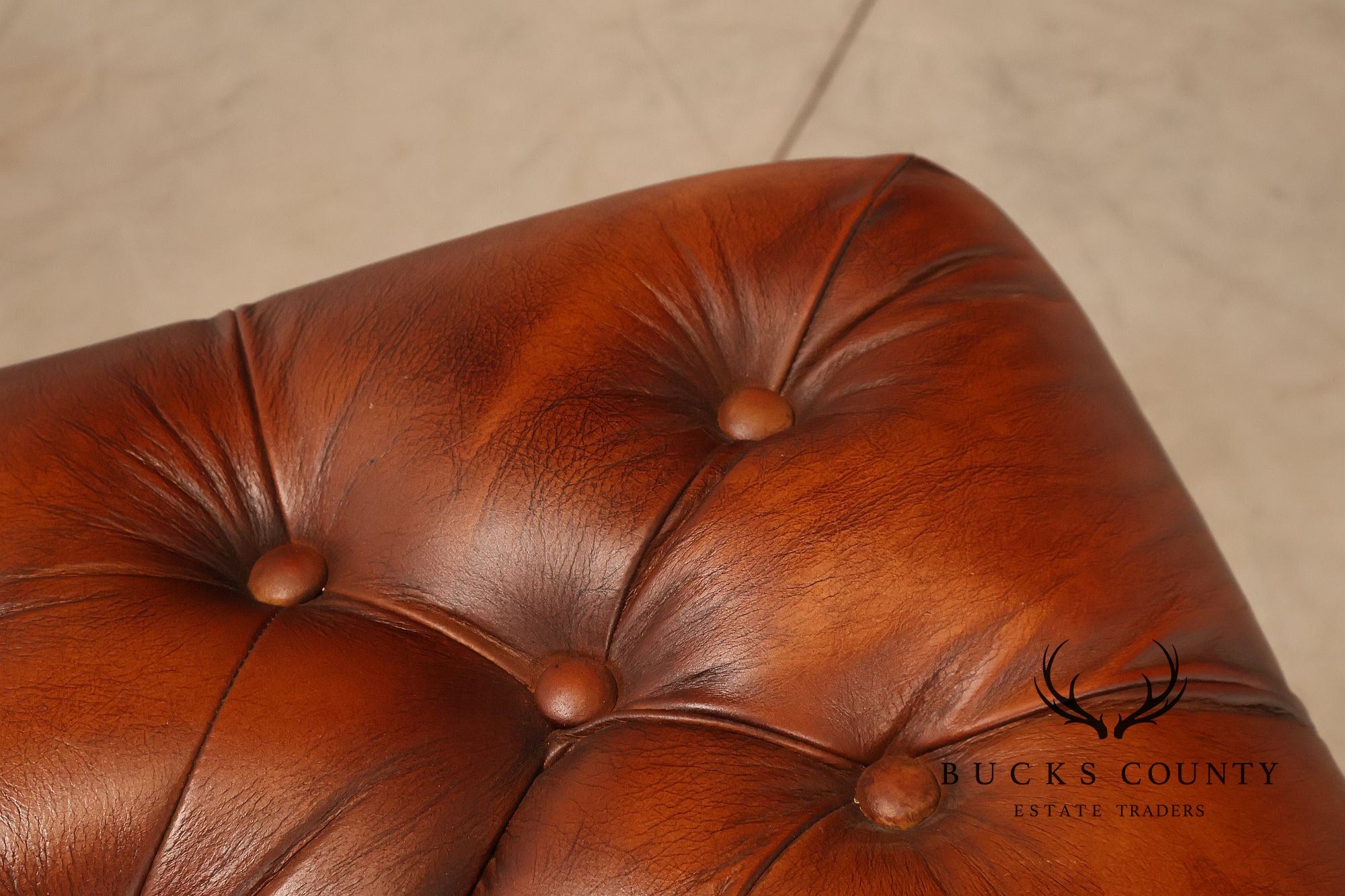 Chesterfield Style Tufted Brown Leather Club Chair