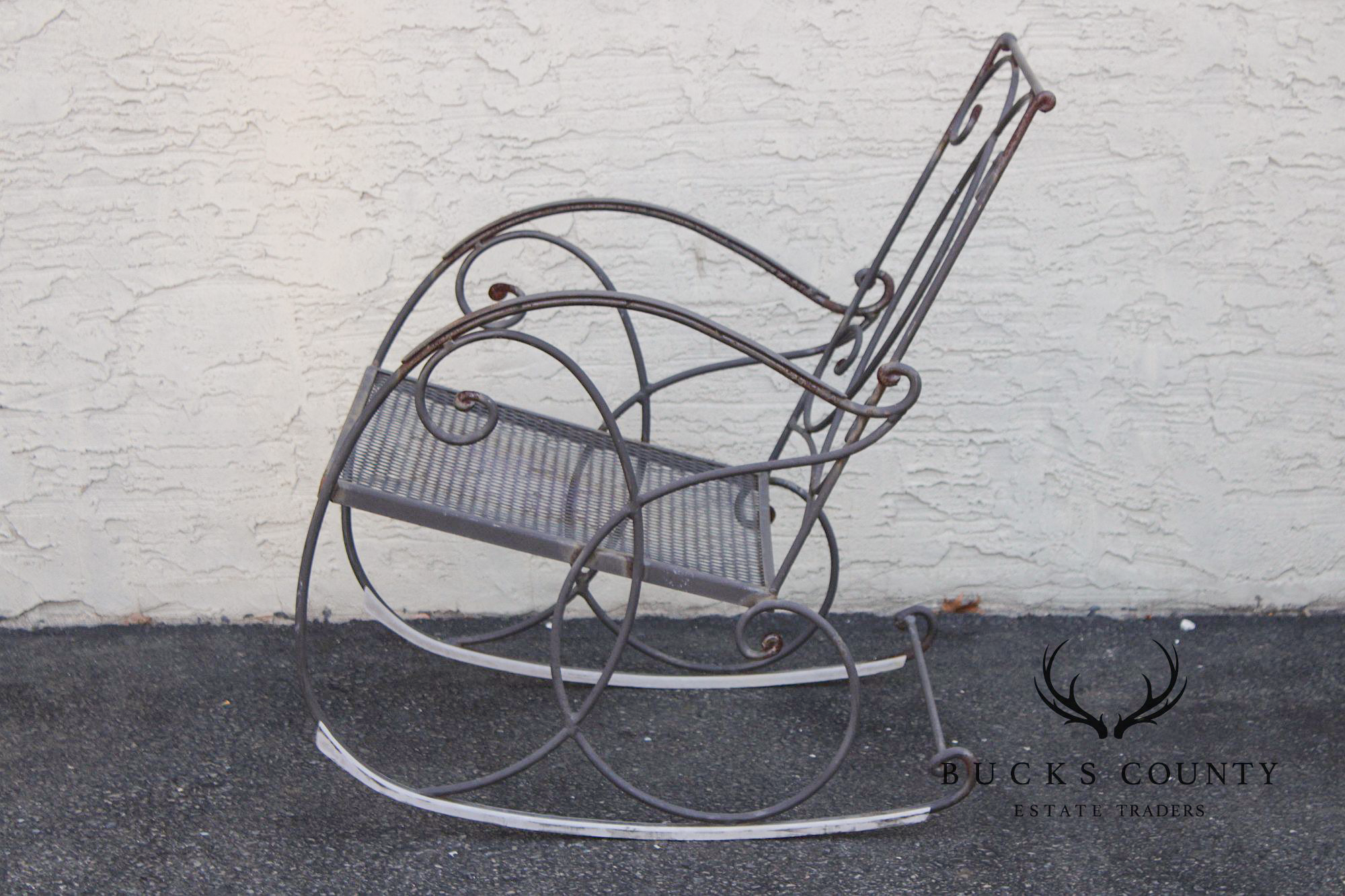 Vintage Wrought Iron Patio Rocking Chair