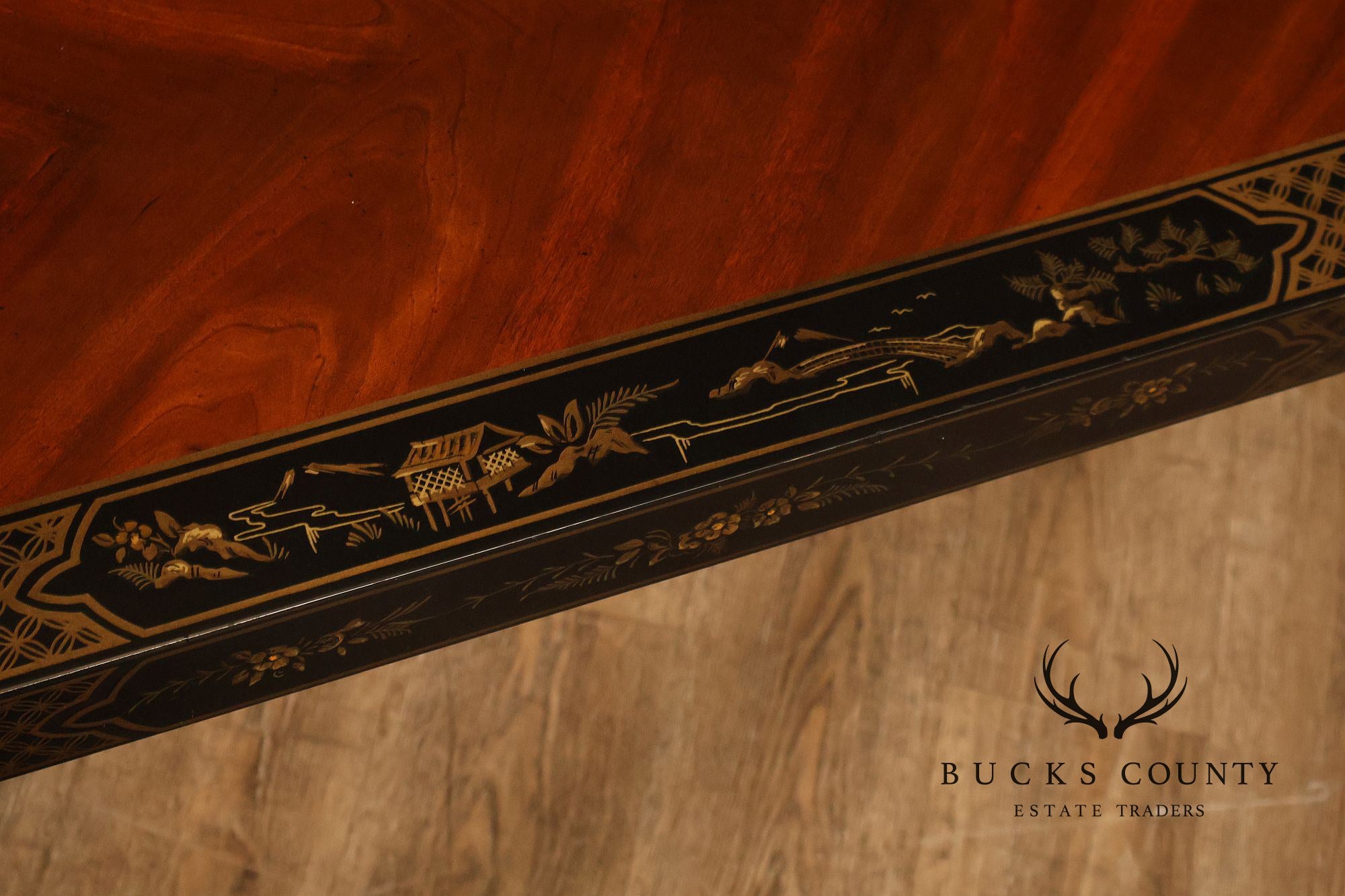 Drexel Heritage 'Et Cetera' Chinoiserie Painted Parsons Console Sofa Table