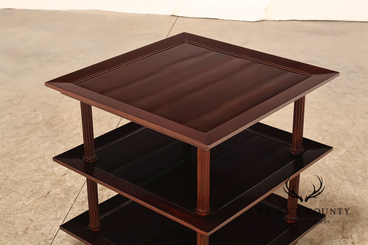 Baker Furniture Barbara Barry Collection Three Tier Mahogany Side Table