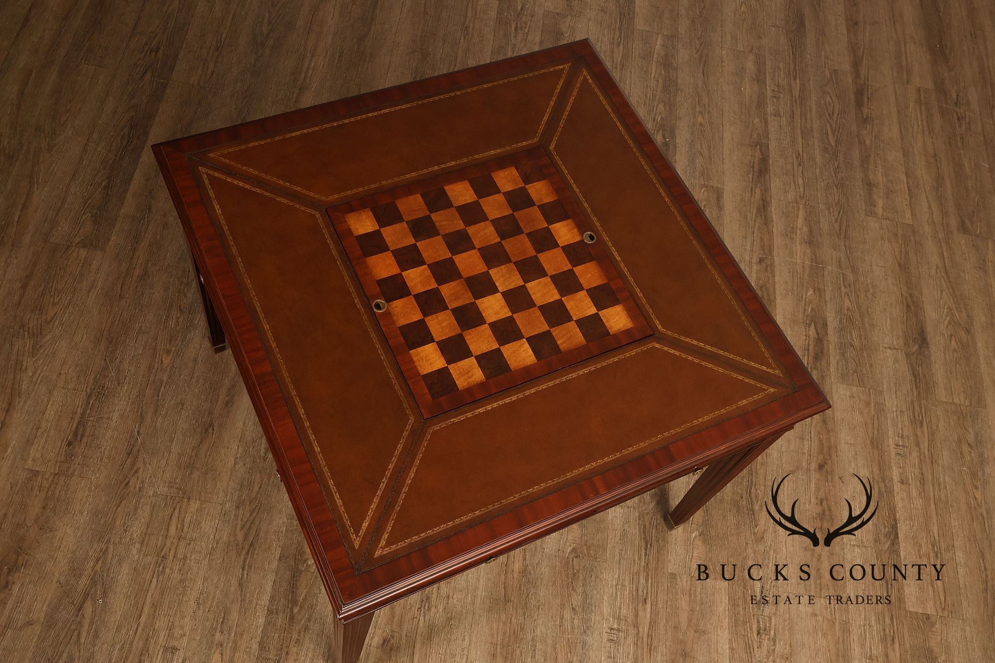 Scarborough House Federal Style Inlaid Mahogany Square Game Table