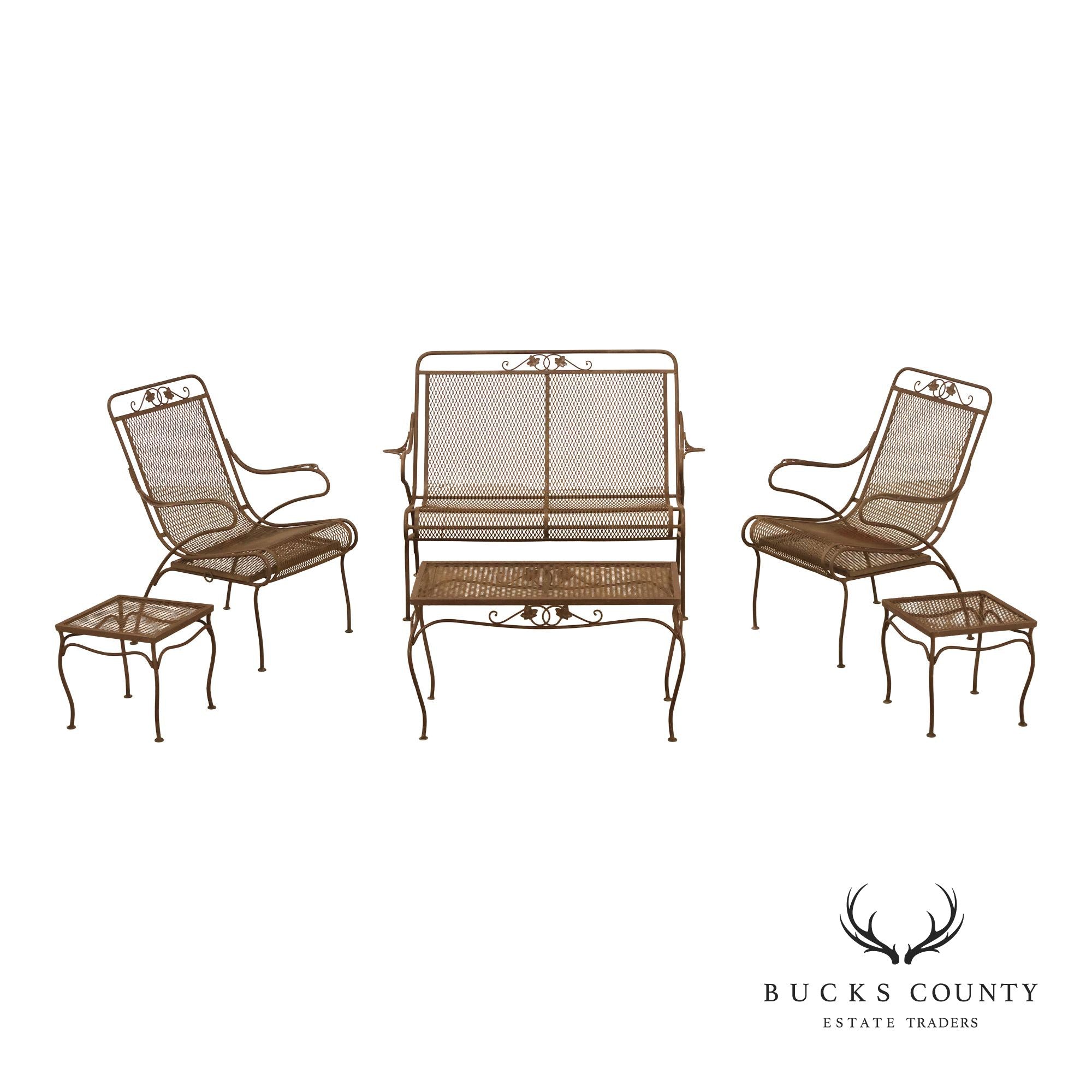 Vintage Salterini Wrought Iron 6 Piece Patio Set