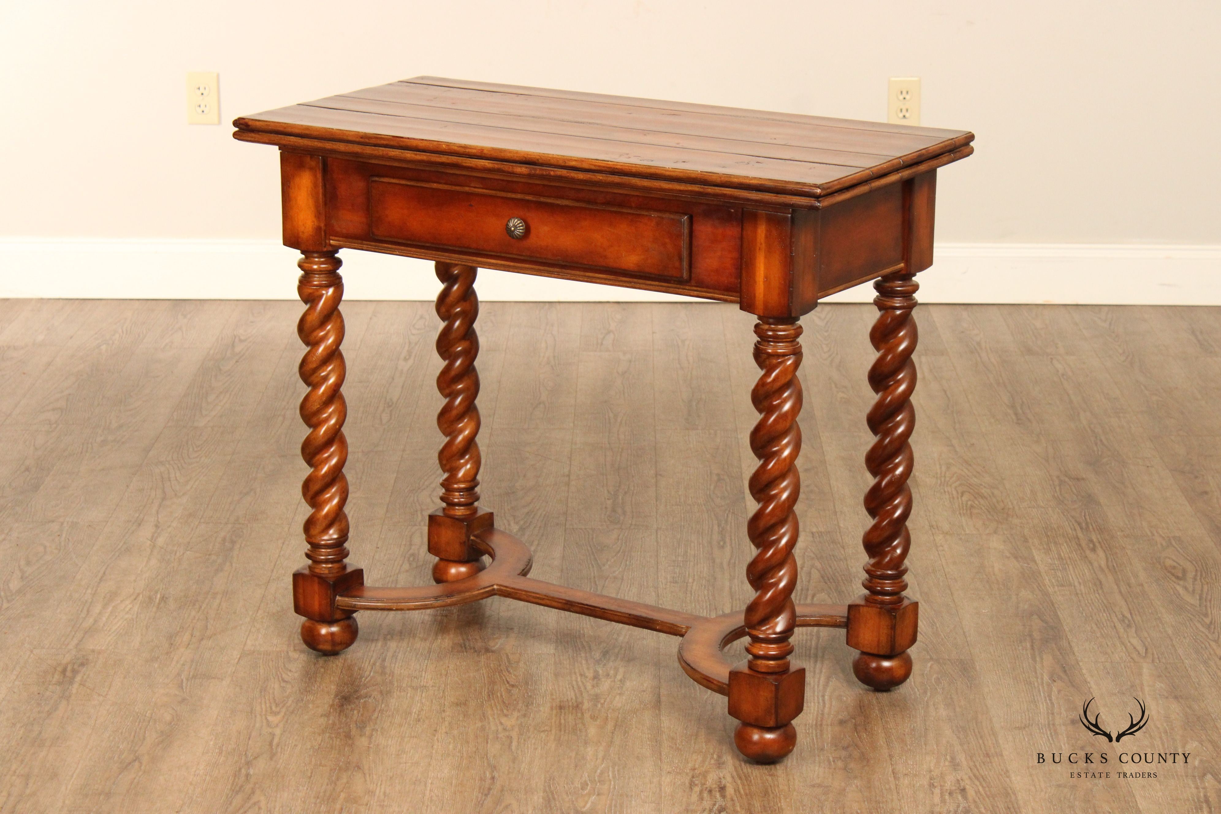 Hooker Furniture English Jacobean Style Flip Top Console Table