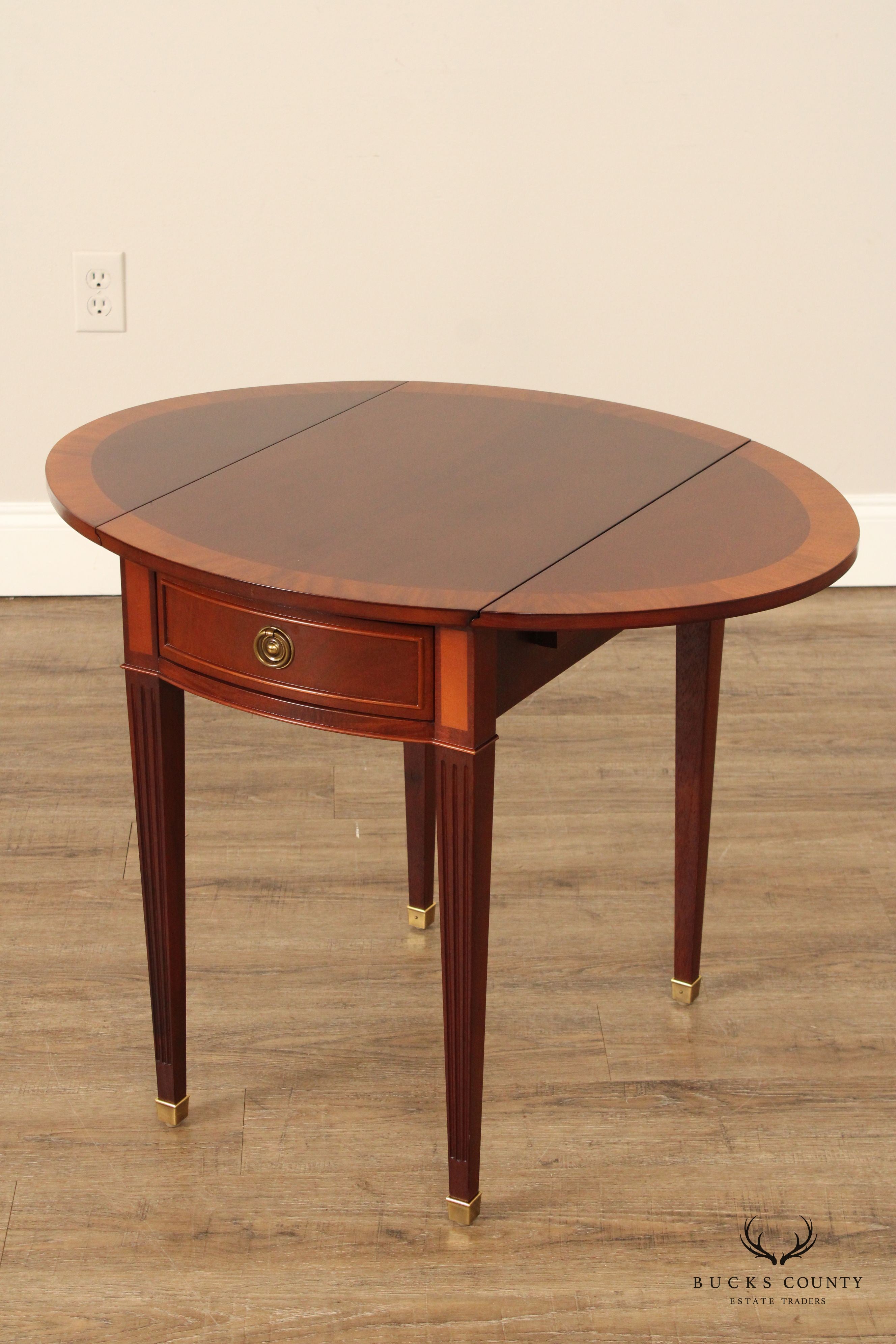 Baker Furniture Hepplewhite Style Mahogany Pembroke Side Table