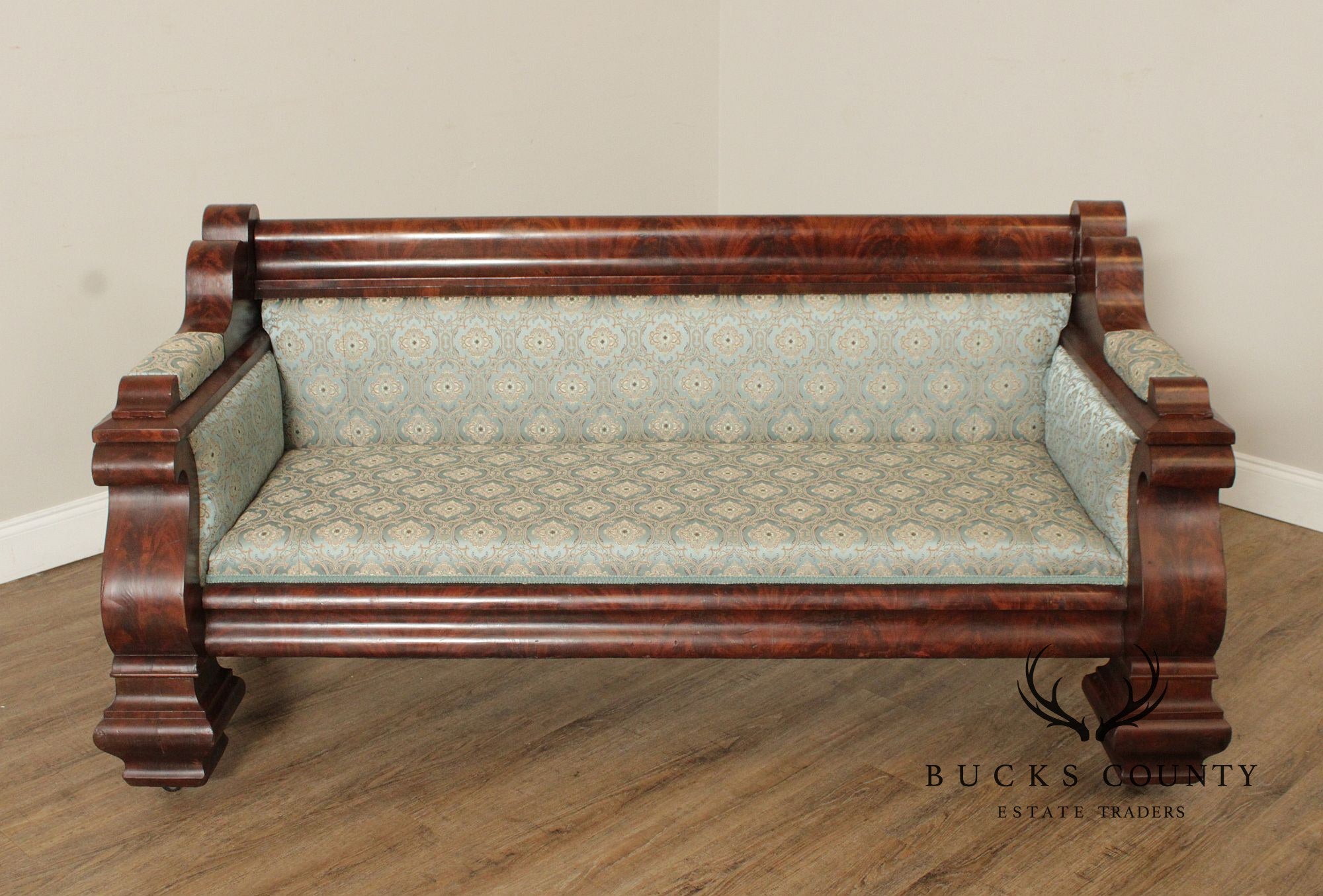 Antique American Classical Mahogany Empire Sofa