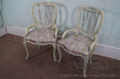 Vintage French Louis XV Hollywood Regency Style Painted Chairs