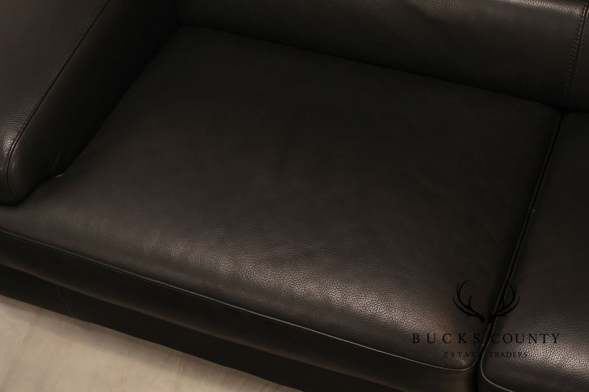 Italian Homes Contemporary Black Leather Sectional Sofa