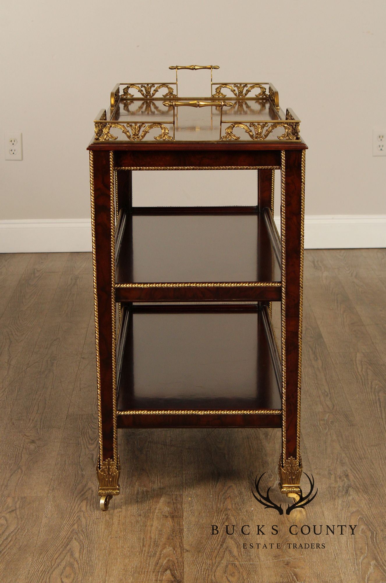 Henredon Historic Natchez Collection Mahogany Three-Tier Trolley