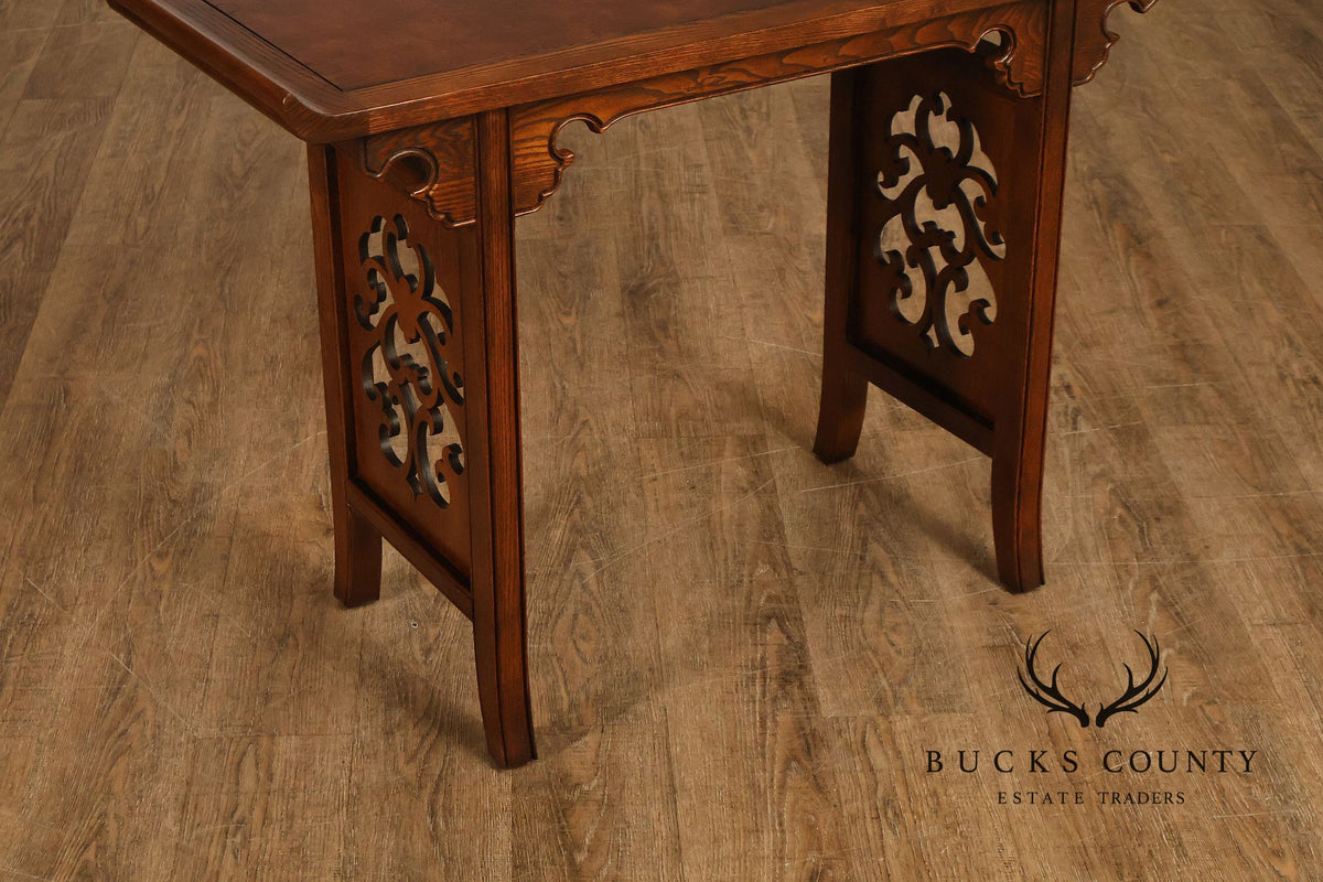 Baker Asian Style Oak Altar Console Table