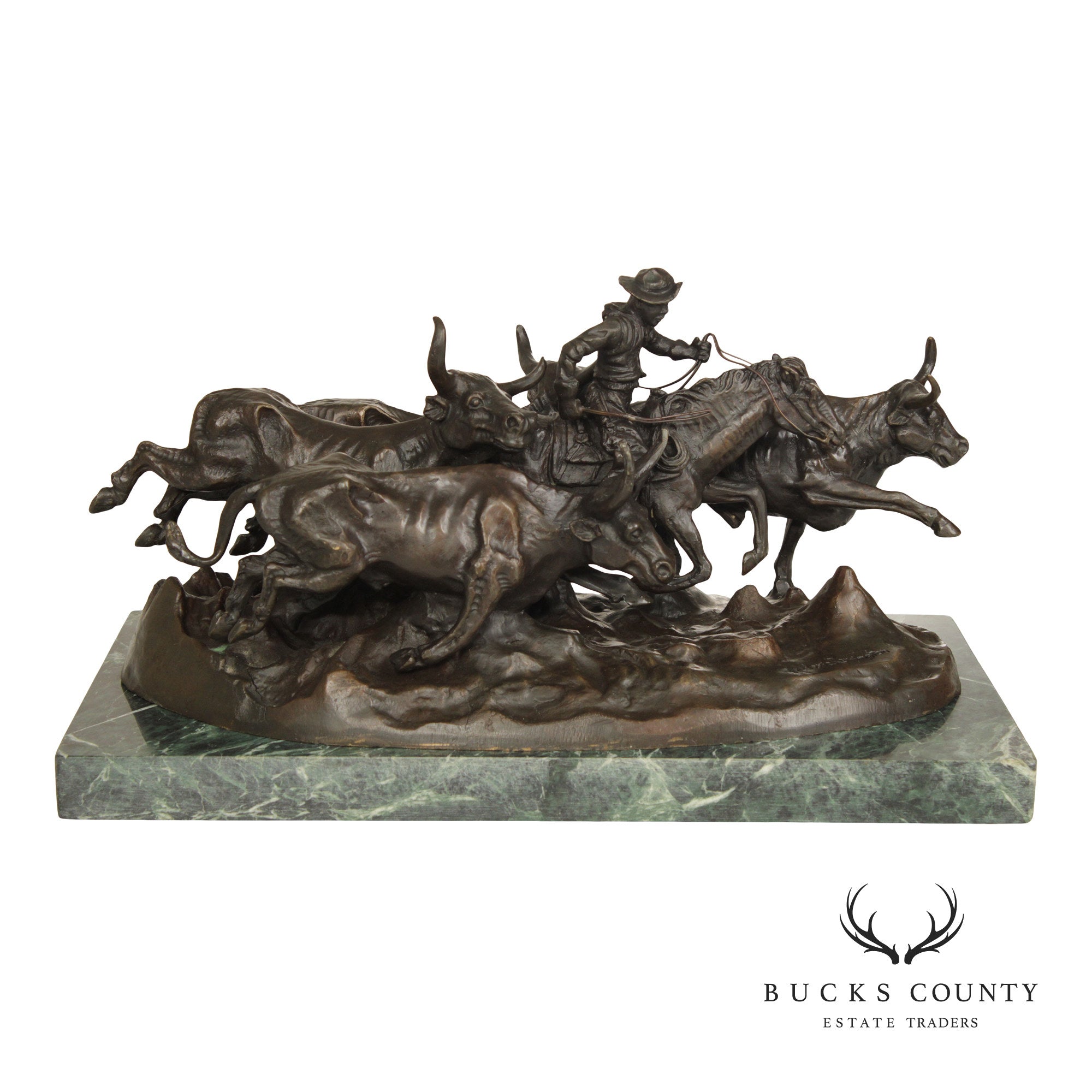Frederic Remington Bronze Statue, 'Stampede'
