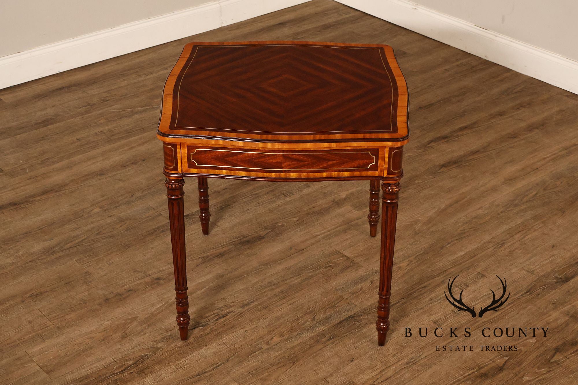Theodore Alexander Pair of 'Adolphus' Mahogany Side Tables