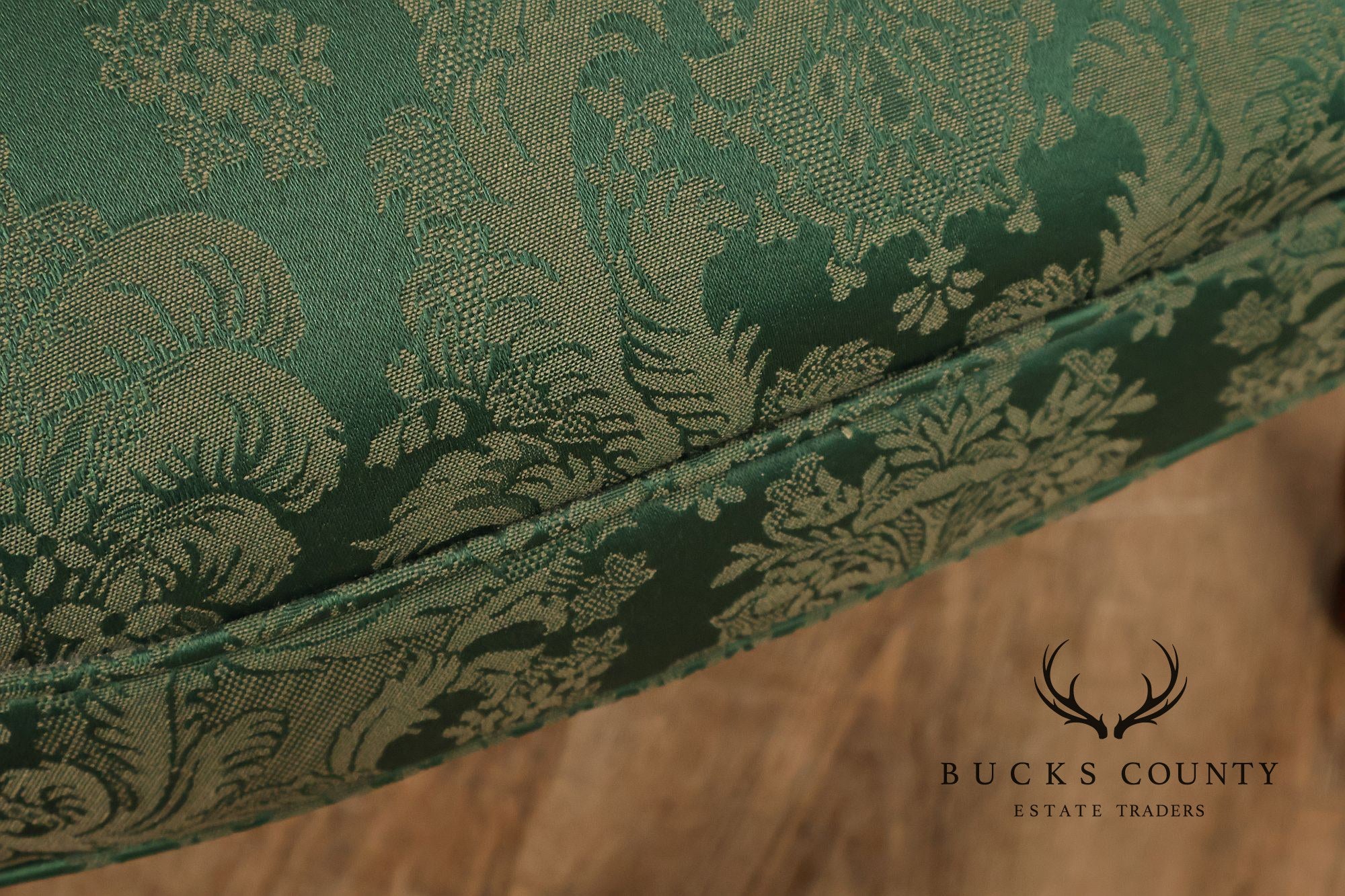 Traditional Upholstered Ottoman With Cabriole Legs