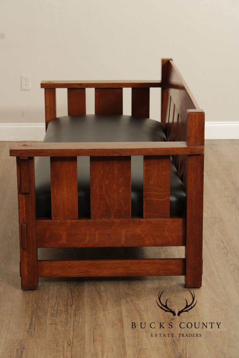 Lifetime Furniture Co. Antique Mission Oak aThree Seat Settee