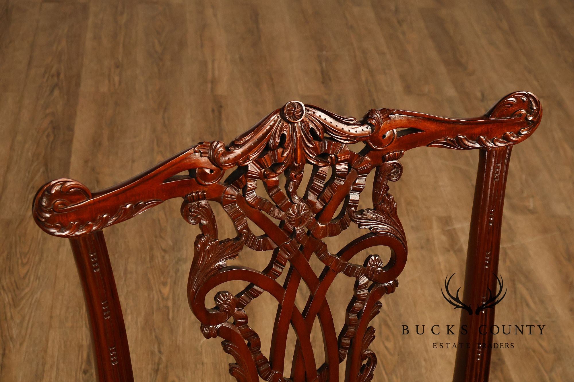 Maitland Smith Set Of 10 Chippendale Style Carved Mahogany Dining Chairs