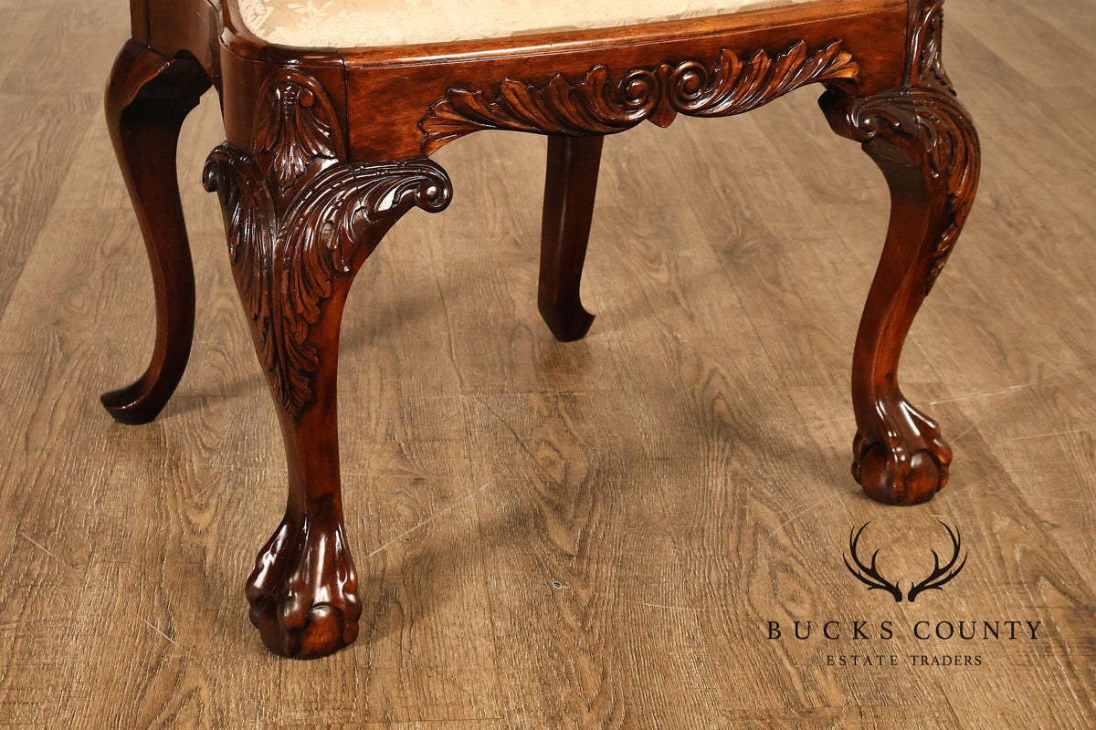 Chippendale Style Set Of 8 Mahogany Carved Claw Foot Dining Chairs