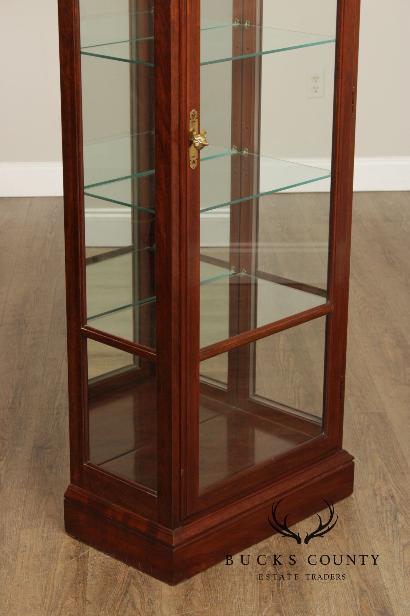 Knob Creek Traditional Cherry Narrow Curio Display Cabinet