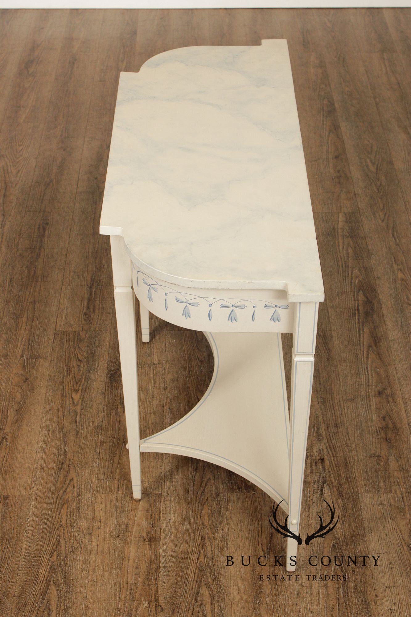 The Patterson Studio Hand Painted Blue and White Console Table