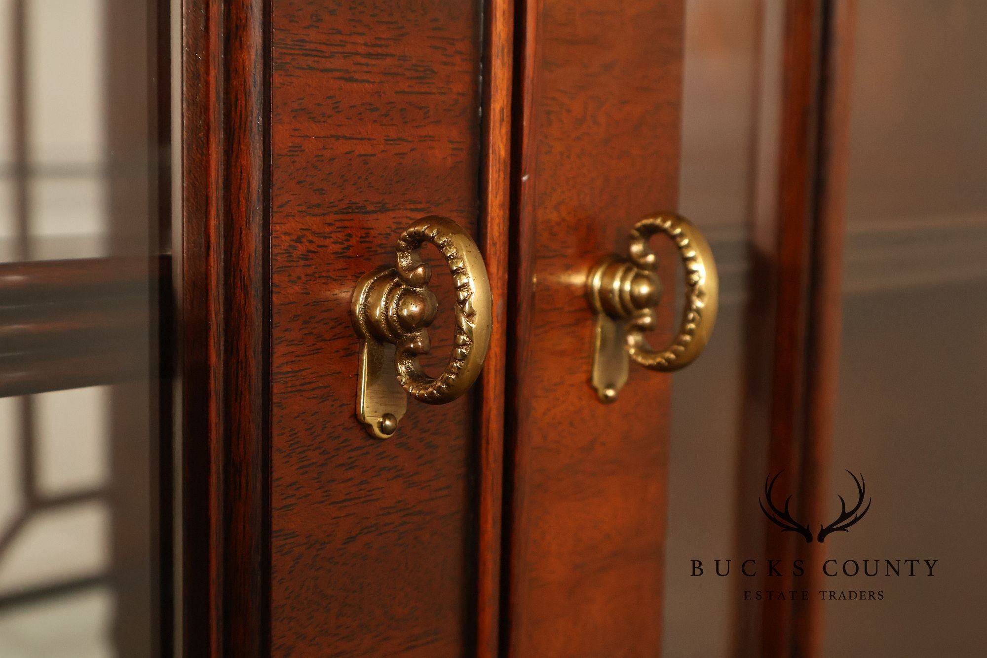 Henkel Harris Chippendale Style Mahogany China Cabinet Breakfront