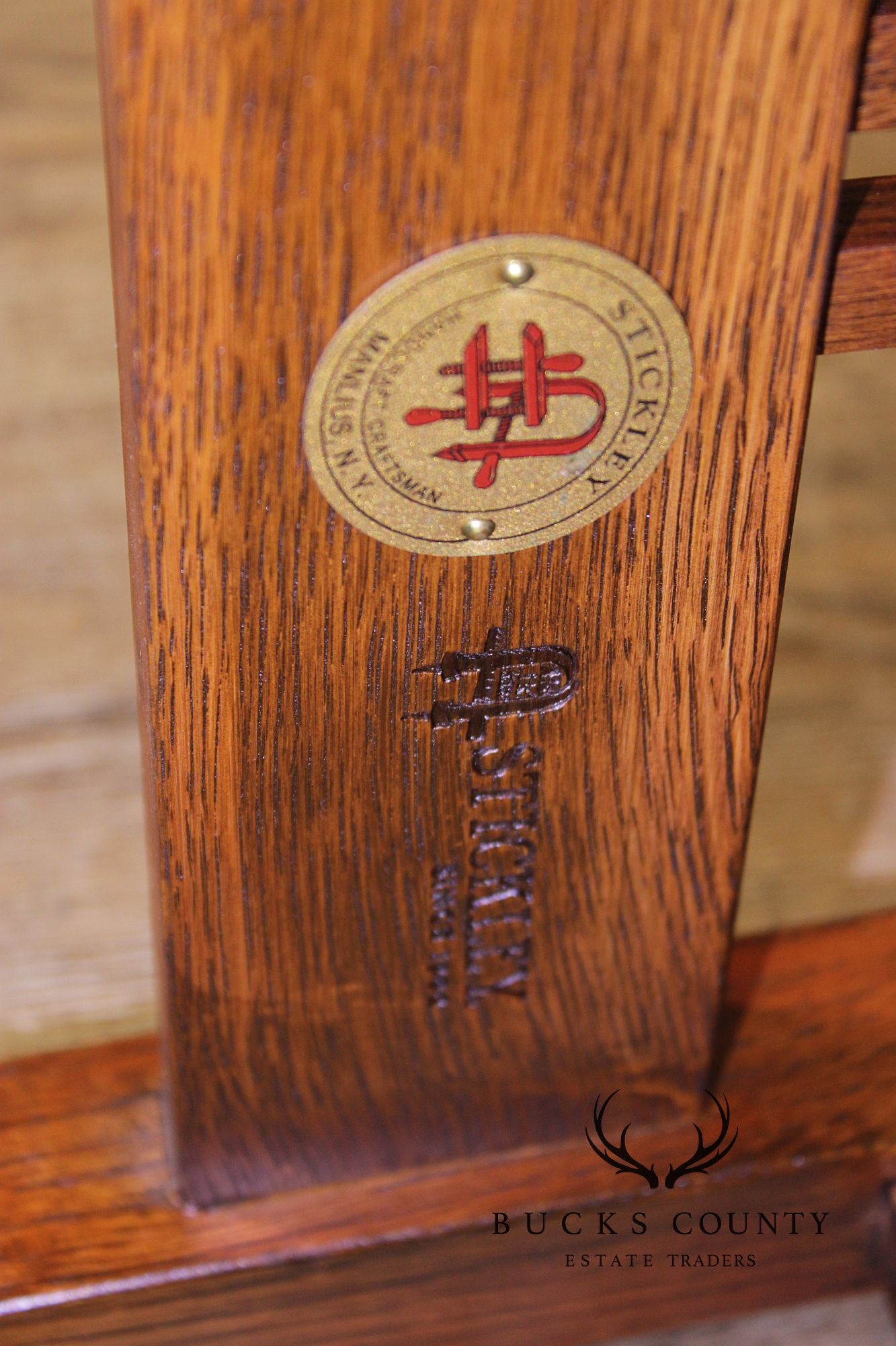 Stickley Mission Collection Pair of Oak Spindle Armchairs