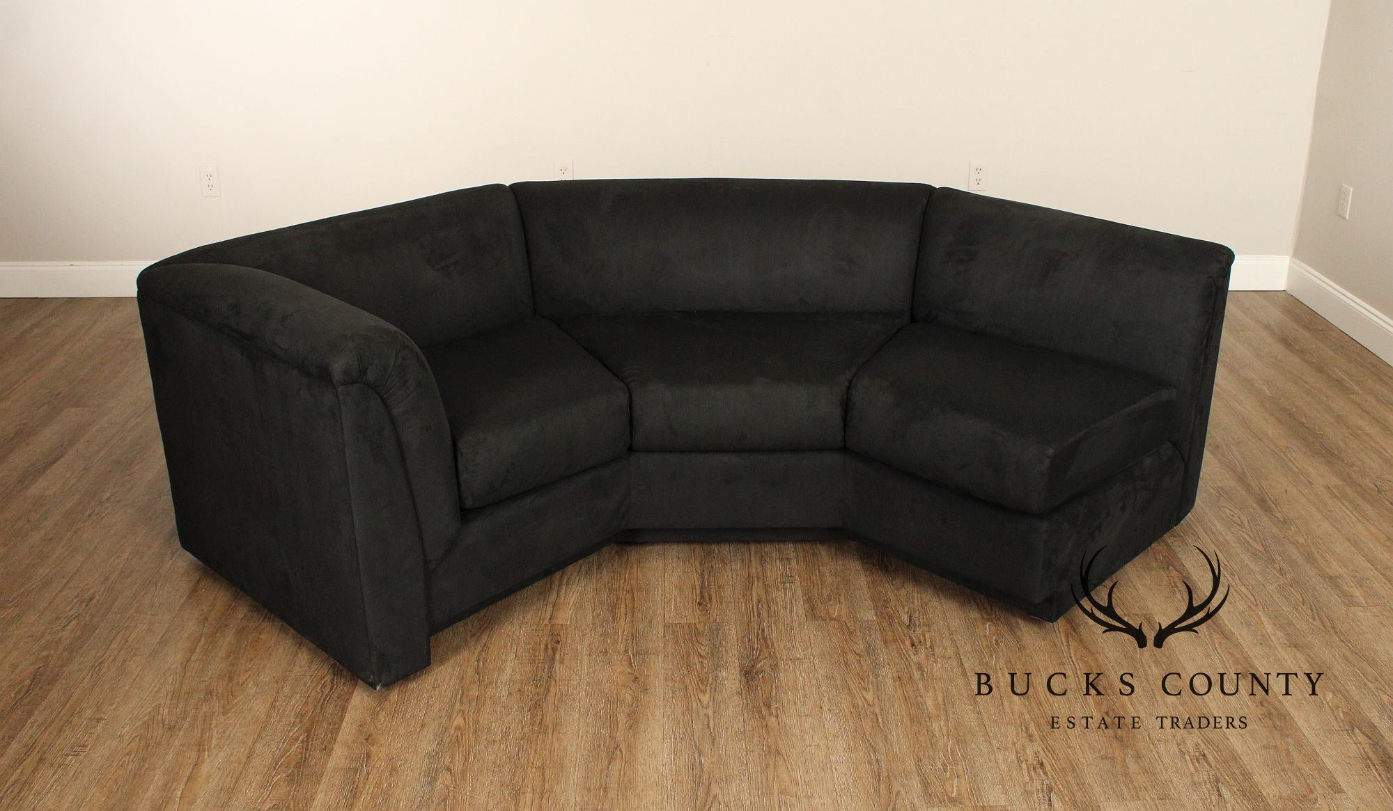 Postmodern Curved Black Sectional Sofa