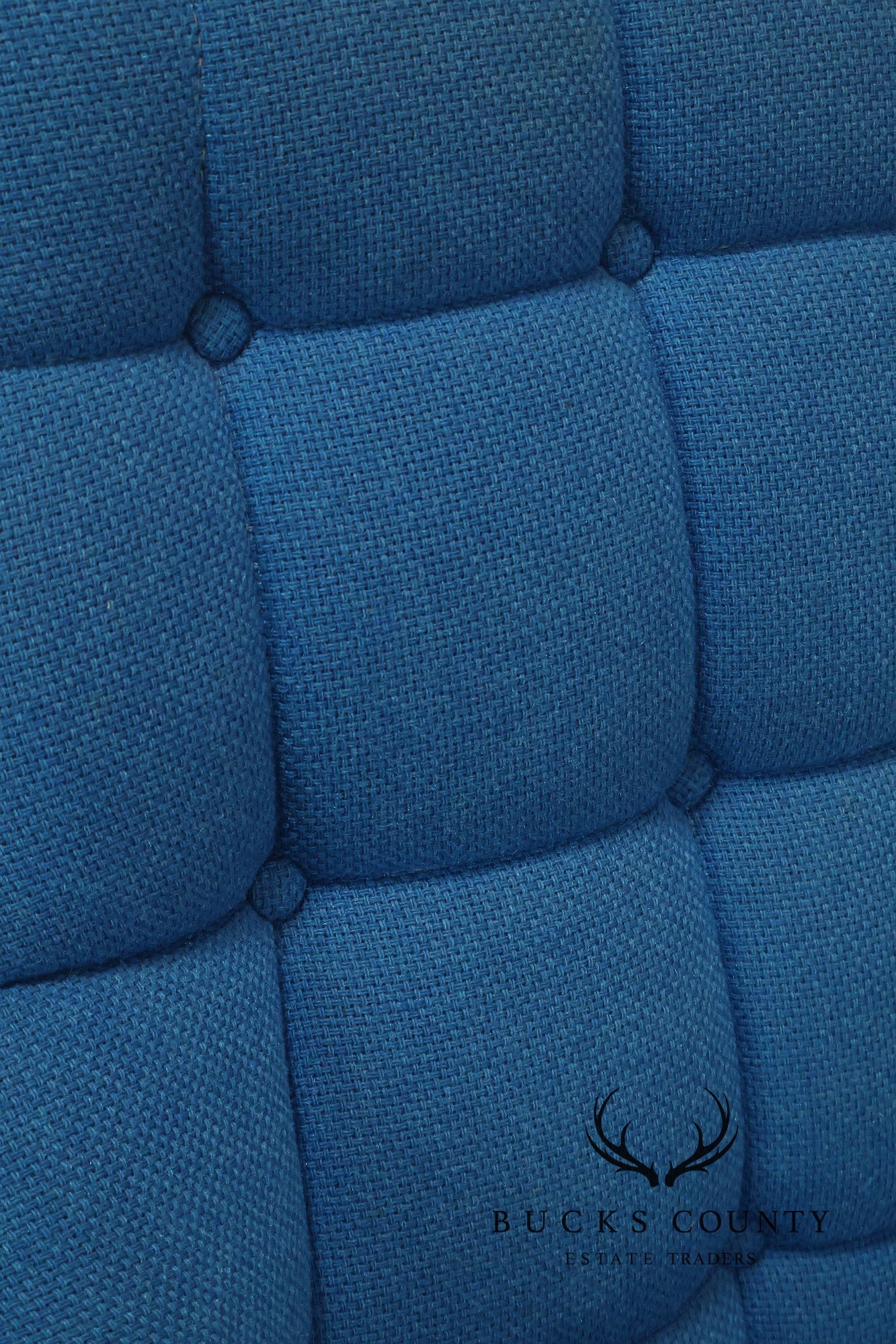 Vintage Schnadig Mid Century Modern Blue Upholstered Tufted Lounge Chair
