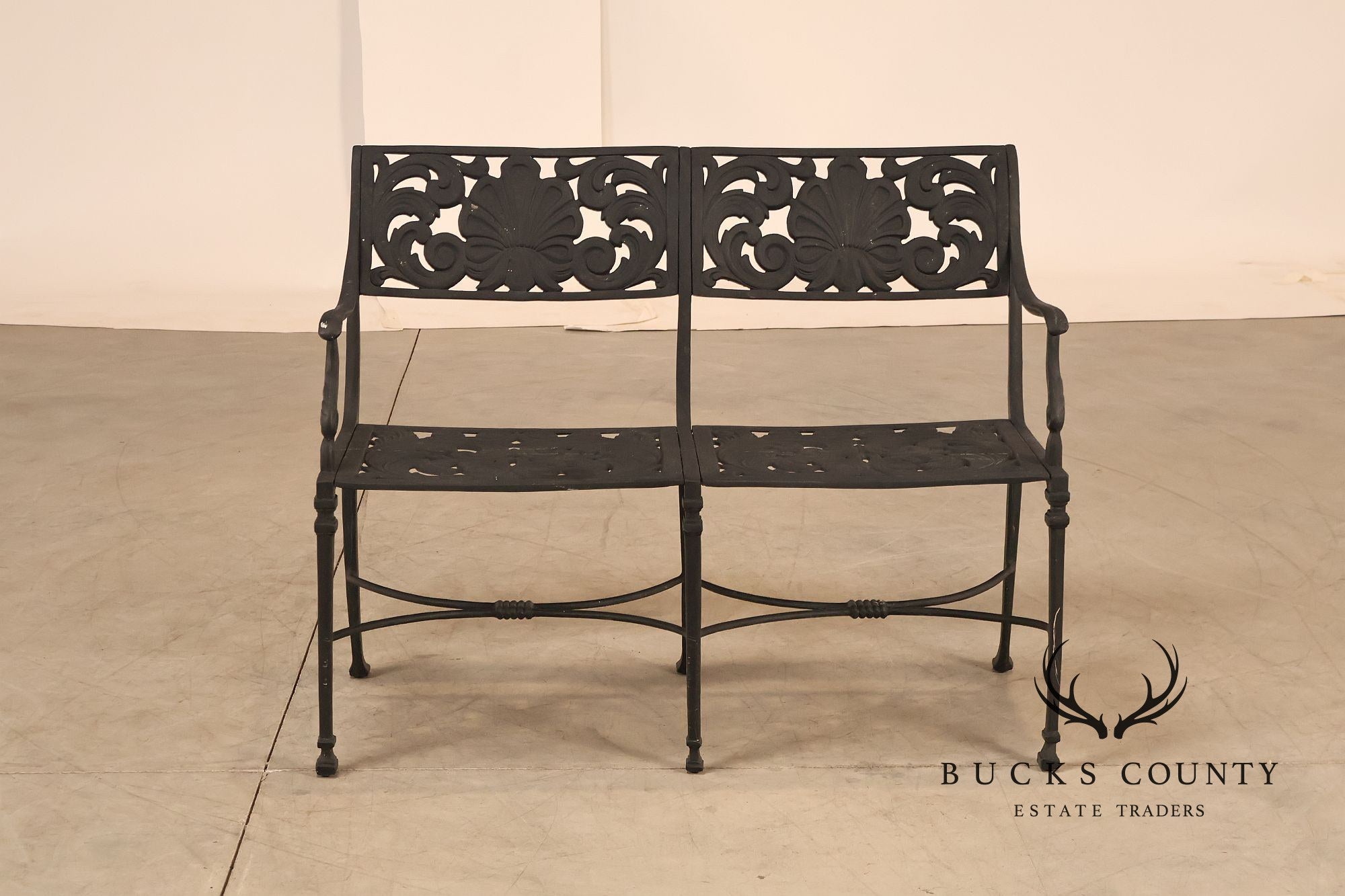 Outdoor Lifestyles Cast Aluminum Garden Bench With Decorative Back