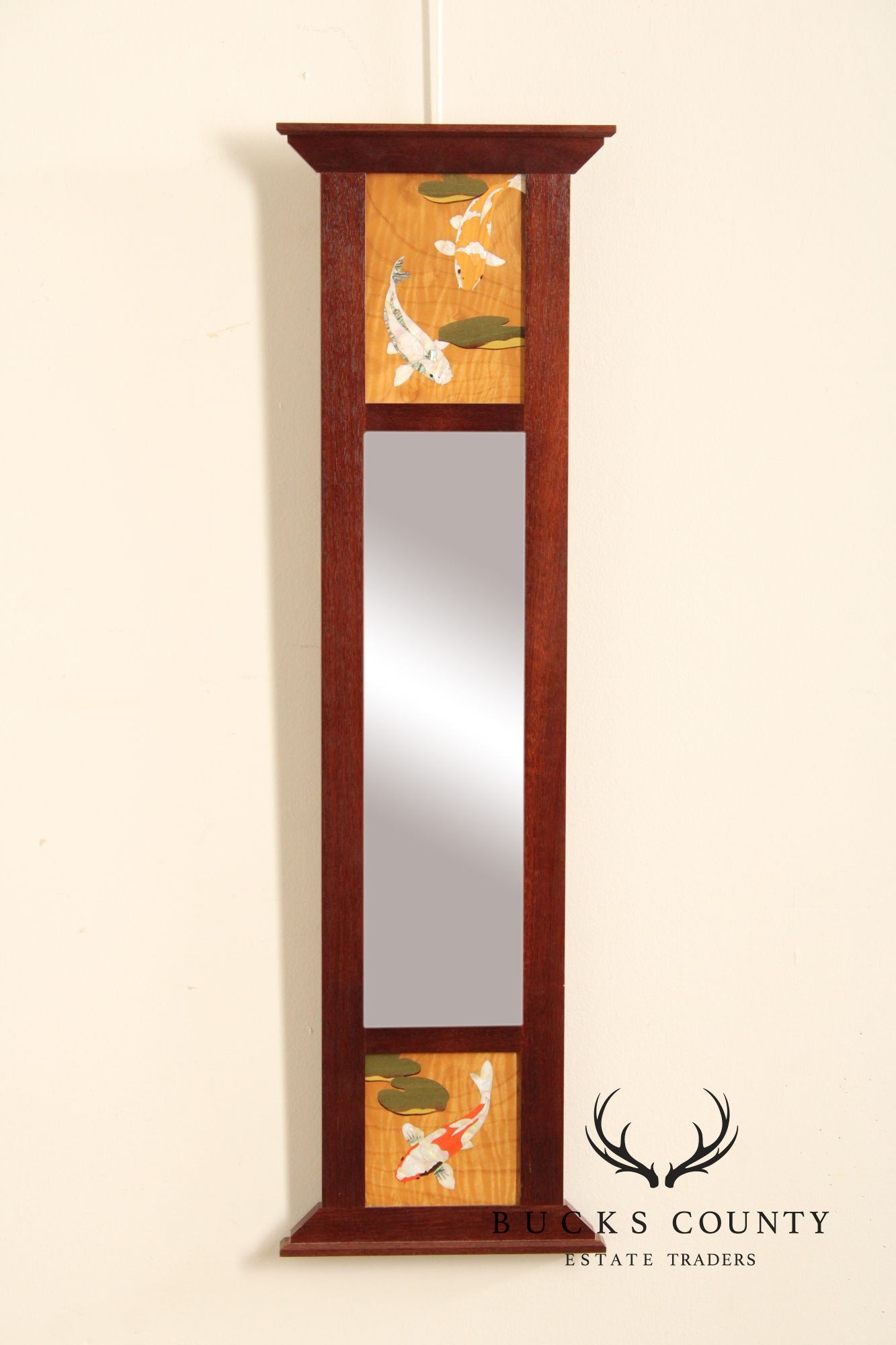 Hudson River Inlay 'Koi Pond' Accent Trumeau Mirror