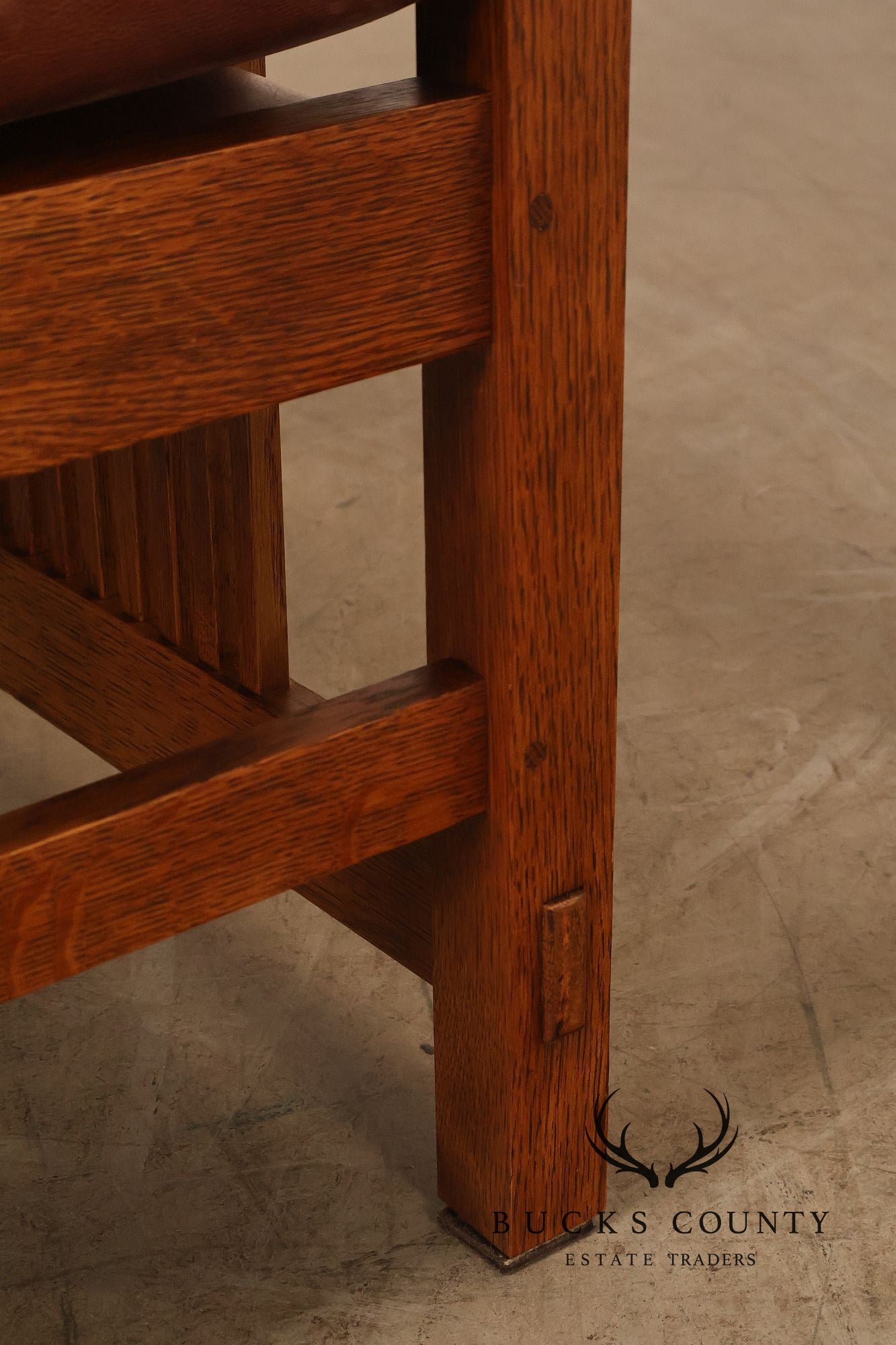 Stickley Mission Collection Set Of Six Oak Spindle Dining Chairs