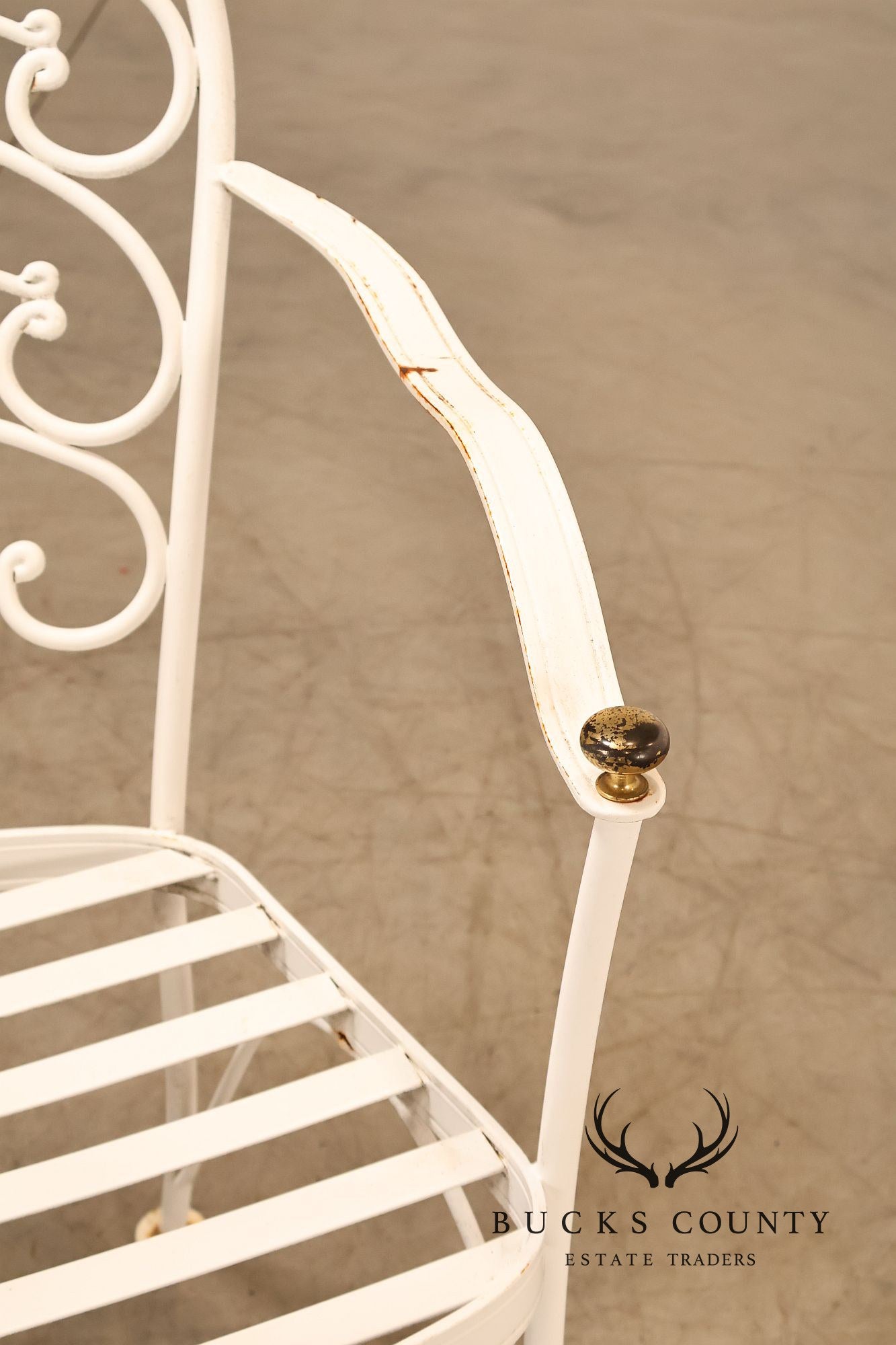 Woodard Pair of Wrought Iron Outdoor 'Ribcage' Armchairs