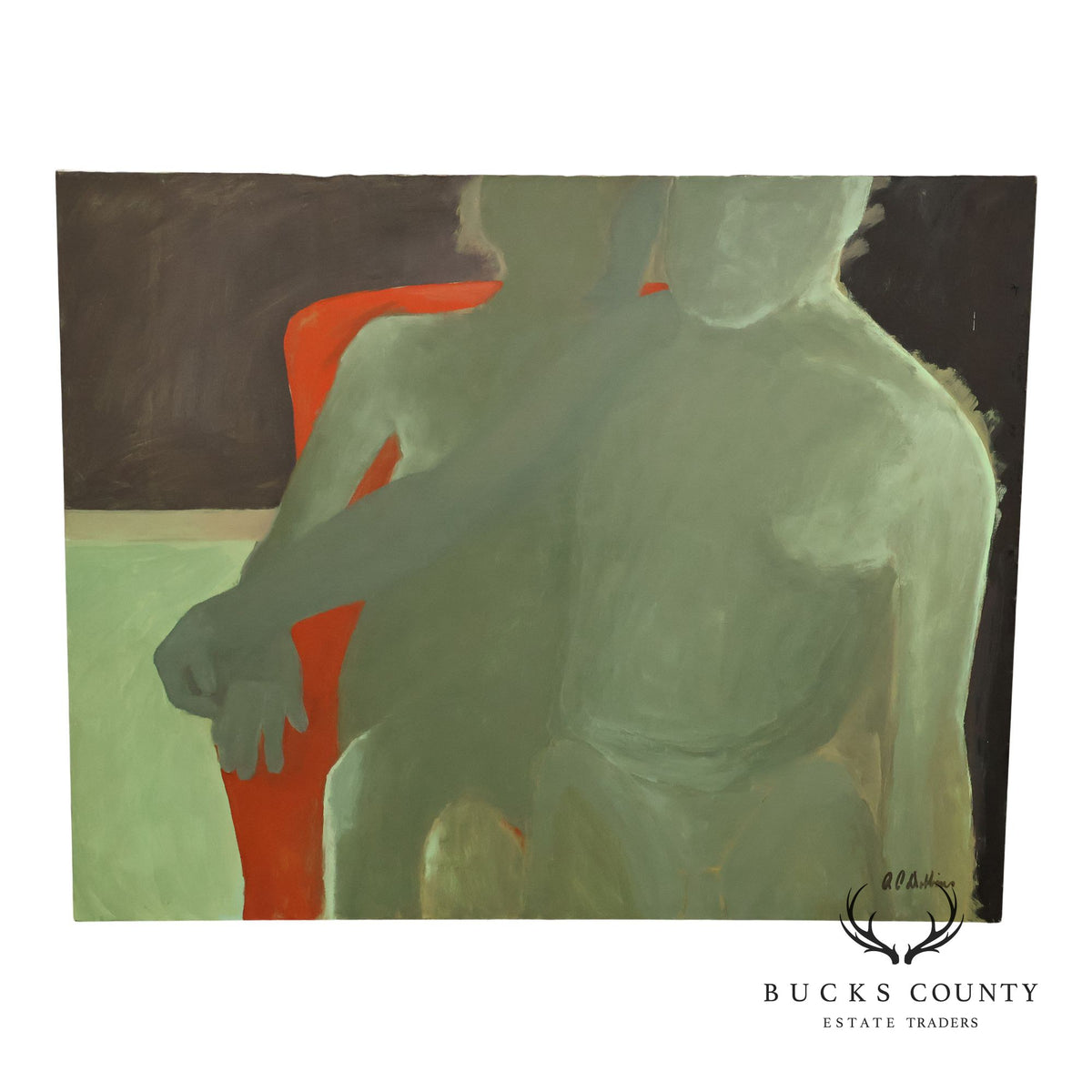 Anne Cooper Dobbins Oil Painting, Couple's Portrait
