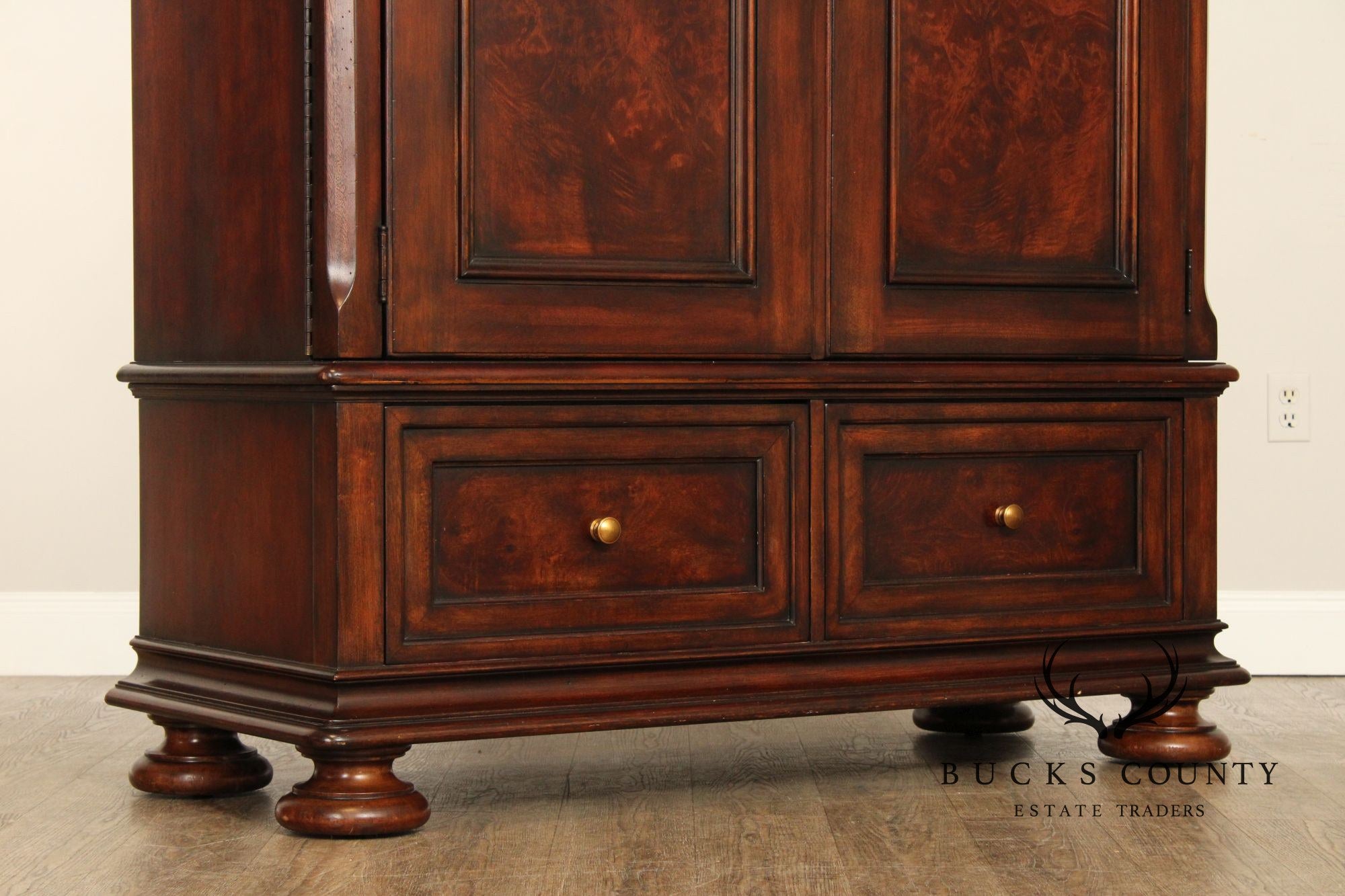 Bernhardt Rustic European Style Burlwood Armoire