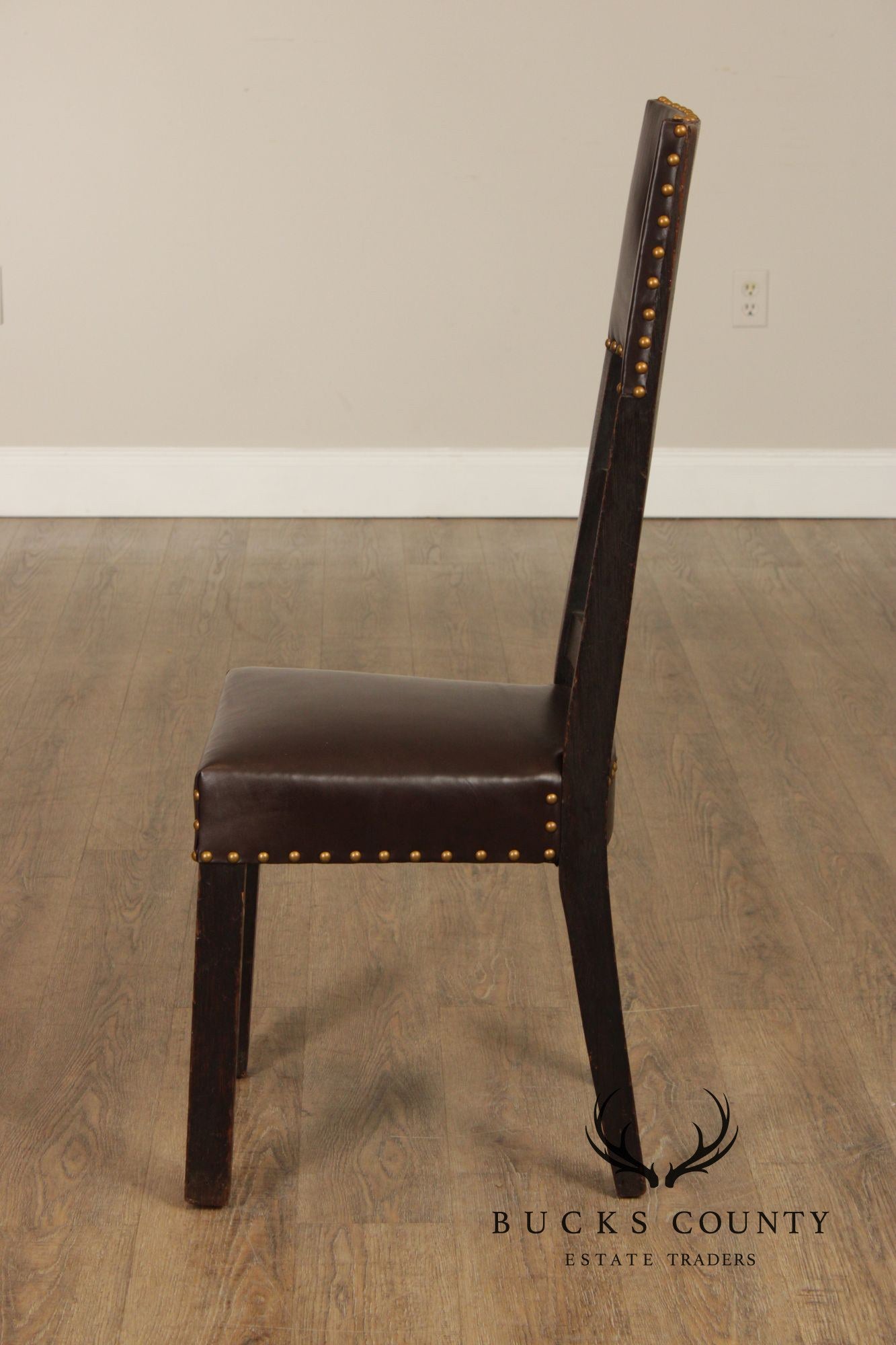 Michigan Chair Co. Antique Oak Arts & Crafts Hall Chair