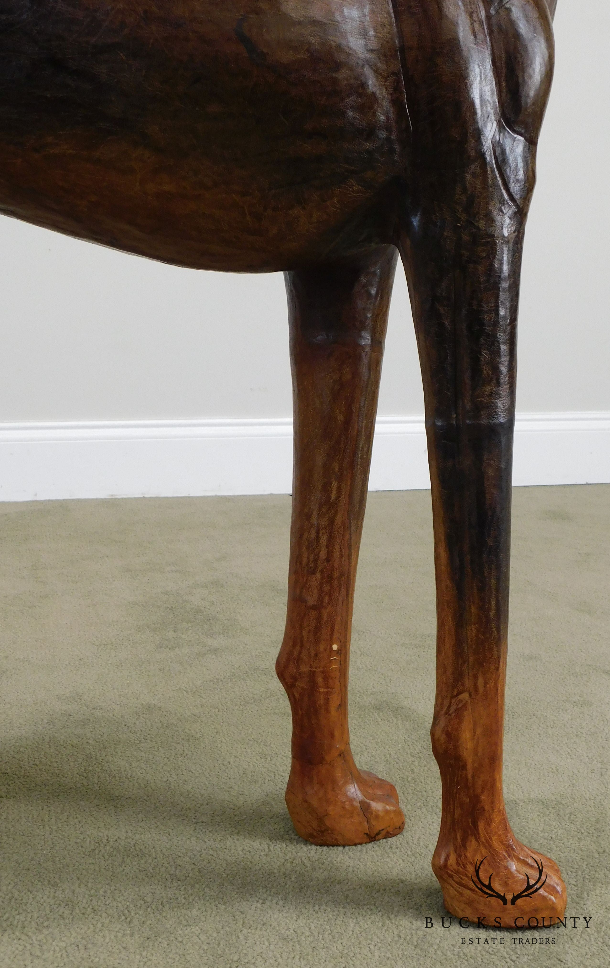 Life Size Leather Wrapped Doberman Pinscher Dog Statue