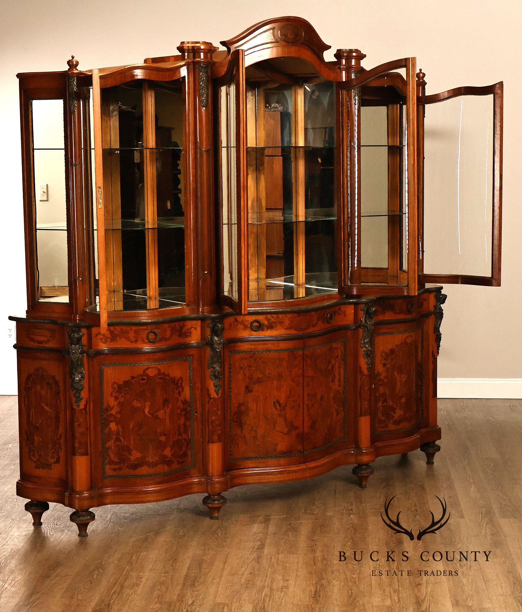 Italian Rococo RevivalLarge China Display China Cabinet