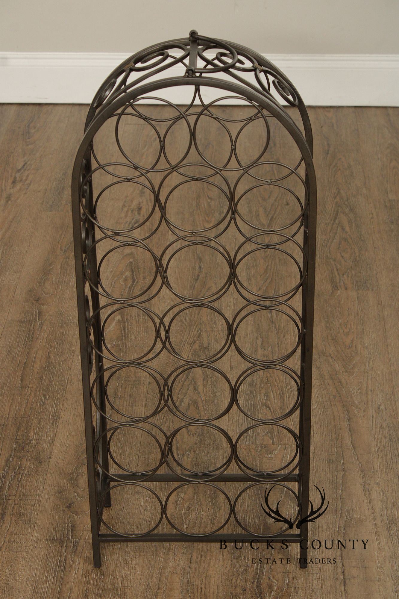 Arched 20-Bottle Iron Wine Rack