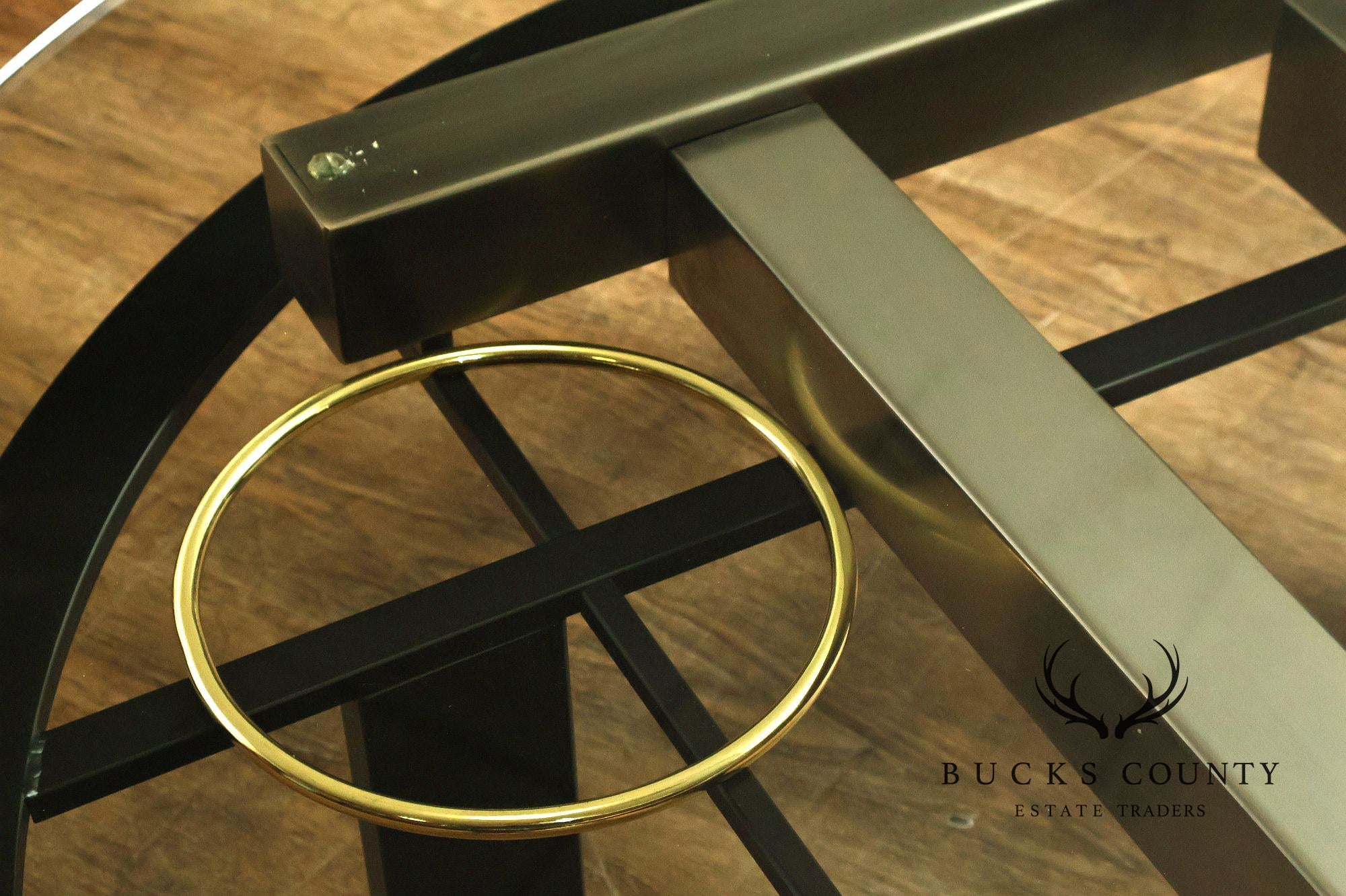 DIA Post Modern Round Glass Top Sculptural Coffee Table