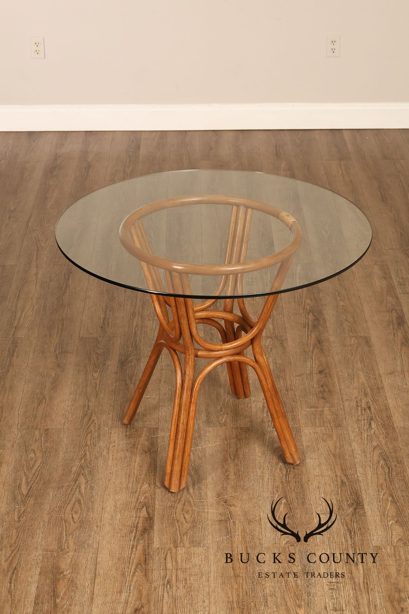 Boho Chic Round Glass Top Rattan Bistro Table