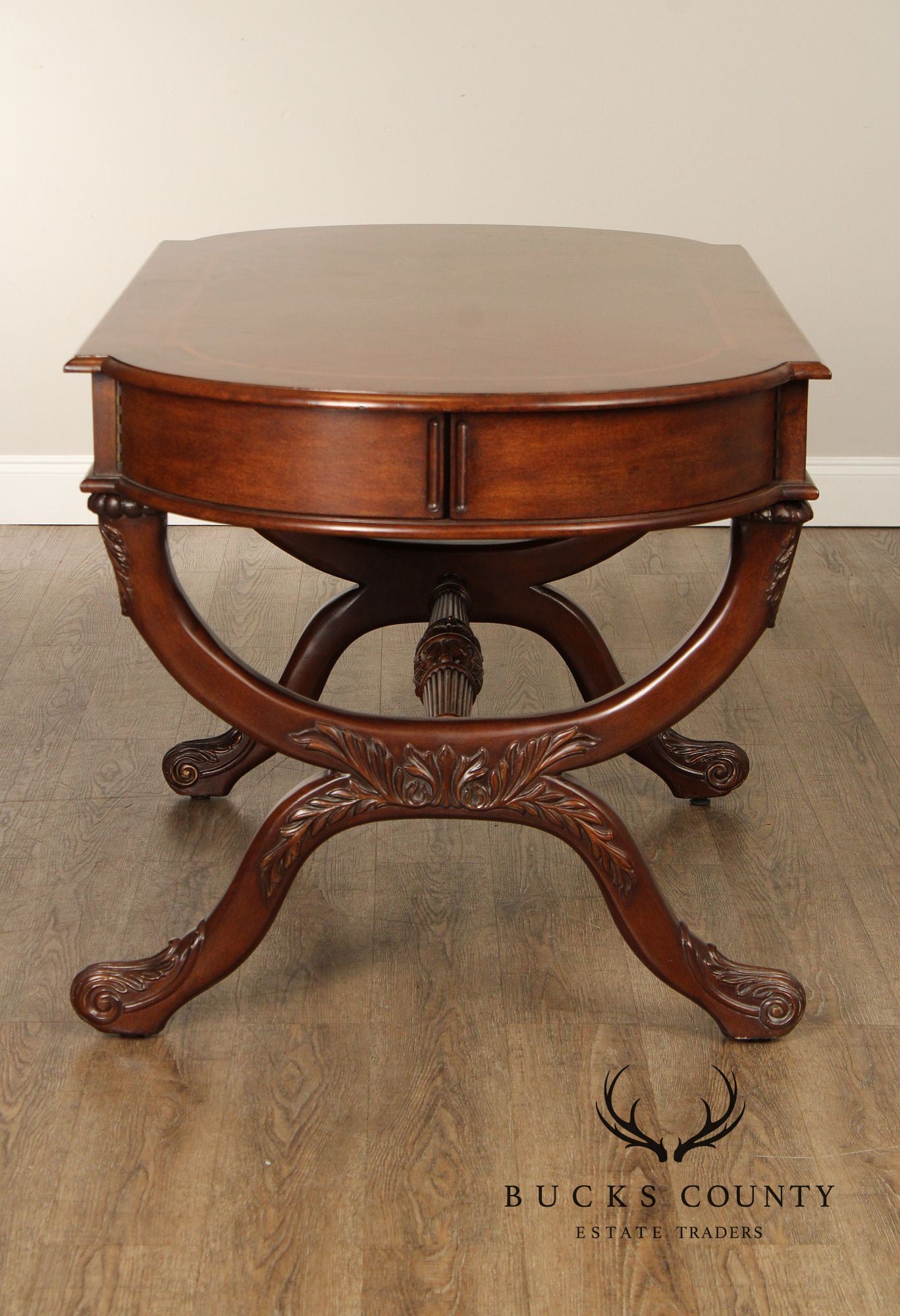 English Regency Style Inlaid Mahogany Writing Desk