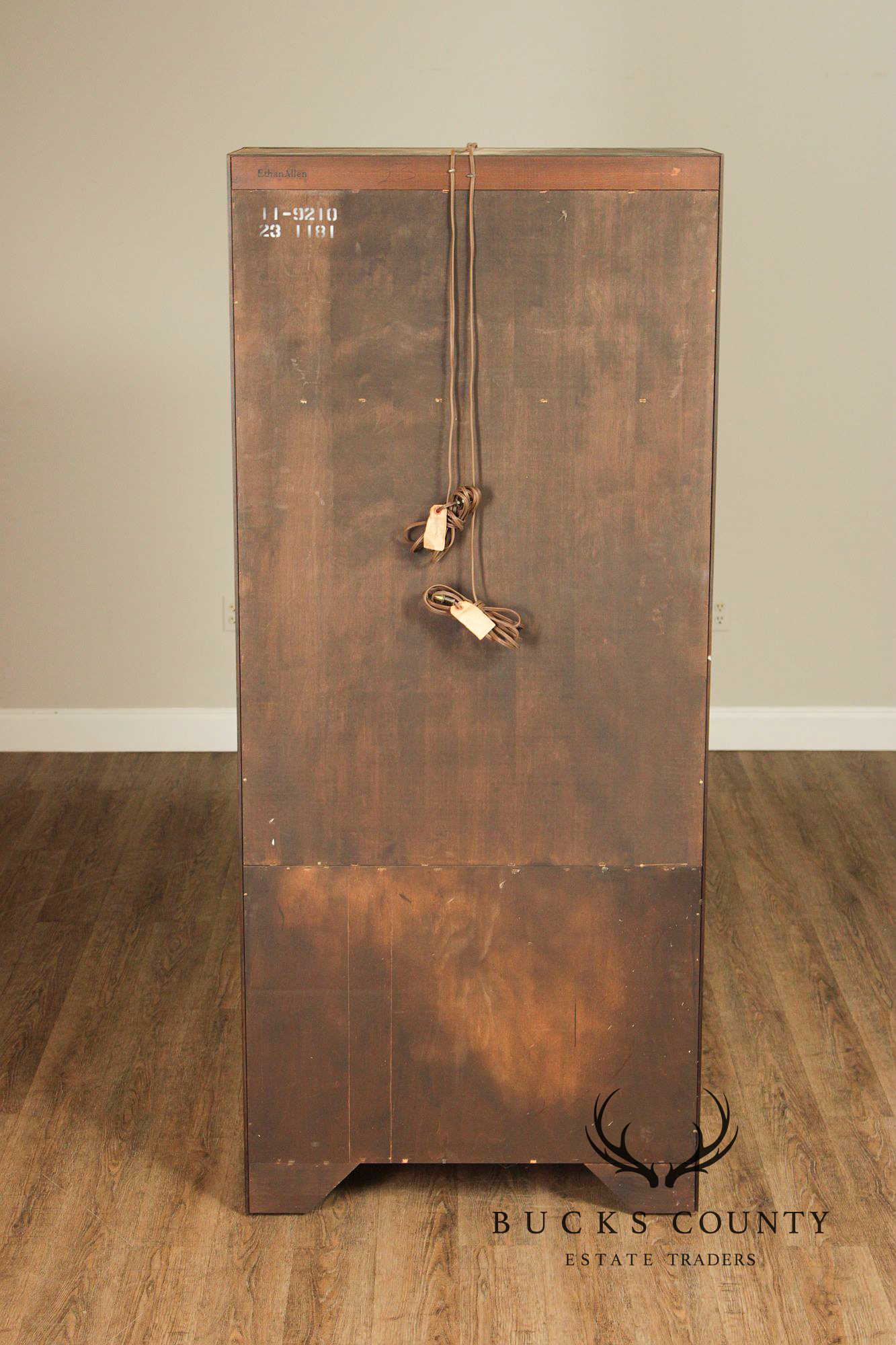 Ethan Allen Georgian Style Cherry Lighted Bookcase