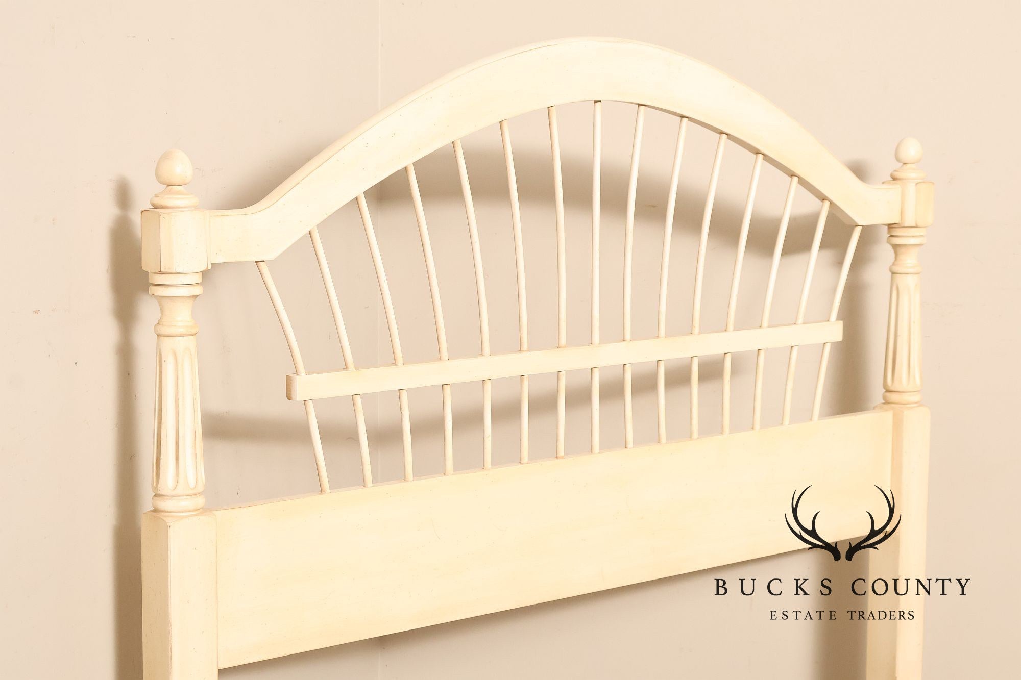 Ethan Allen French Country Style Cream Painted Full Spindle Bedframe