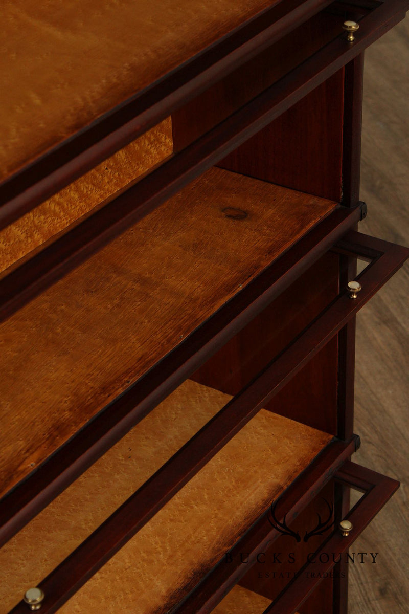 Macey Five-Stack Mahogany and Glass Barrister Bookcase